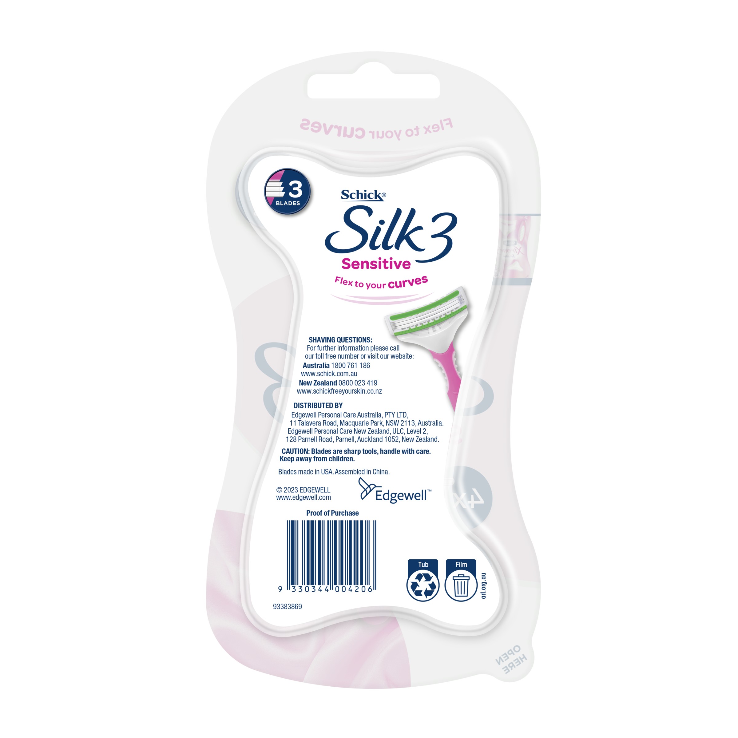 SCHICK XTREME 3 SENSITIVE DISPOSABLE RAZOR 4 PACK - Image 2