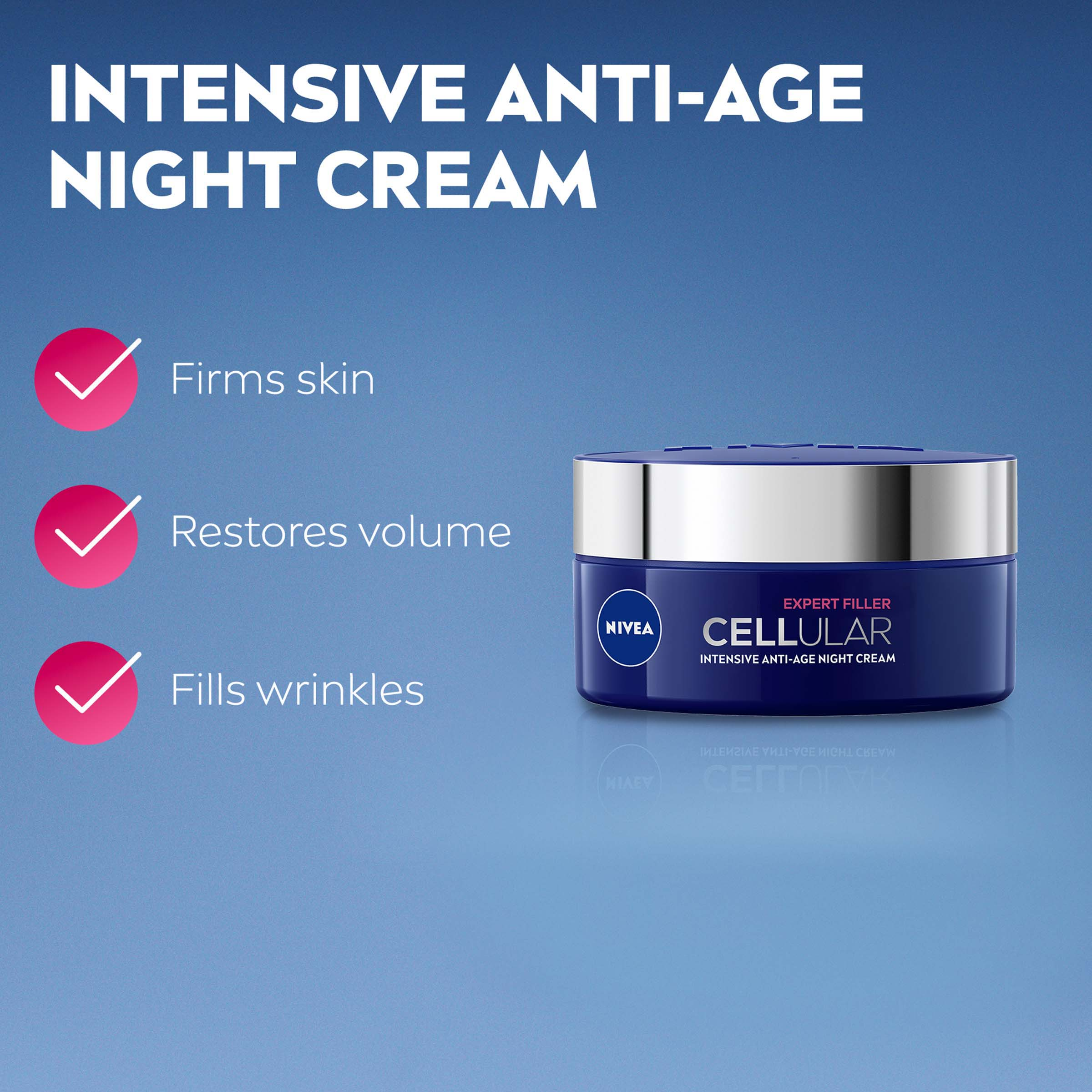NIVEA CELLULAR EXPERT FILLER ANTI AGE NIGHT CREAM 50ML - Image 3