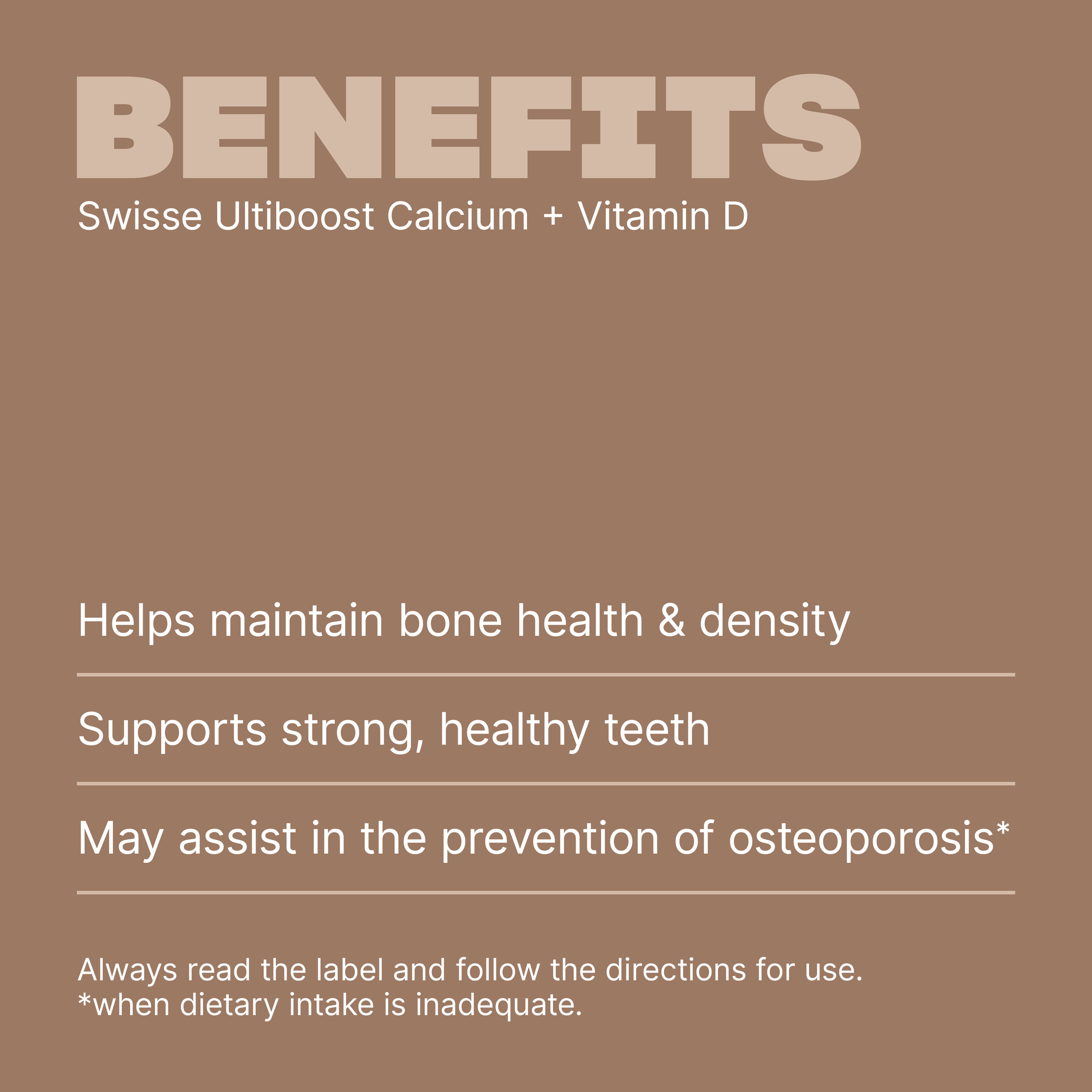 SWISSE ULTIBOOST CALCIUM + VITAMIN D 150 TABLETS - Image 3