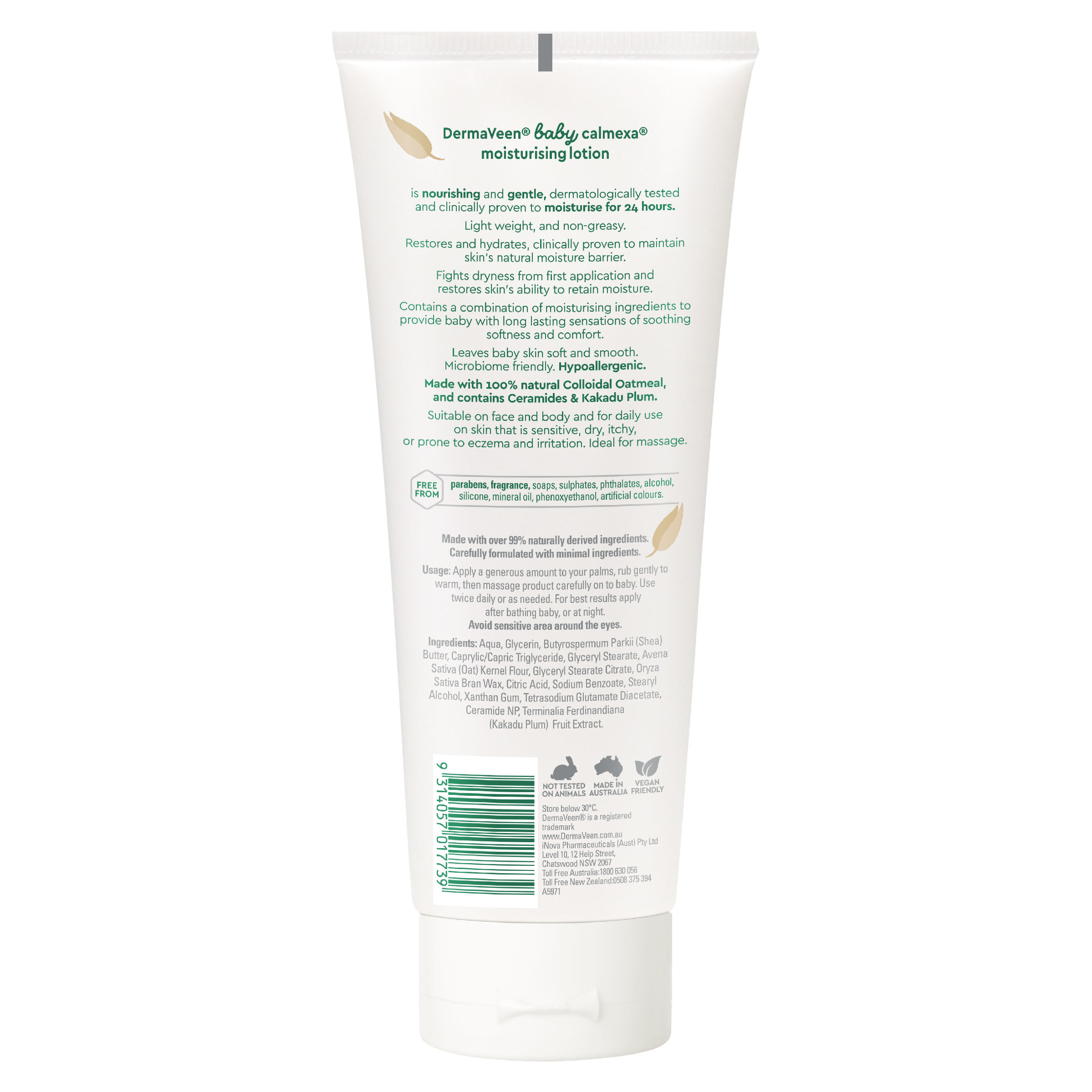 DERMAVEEN BABY CALMEXA MOISTURISING LOTION 250ML - Image 2