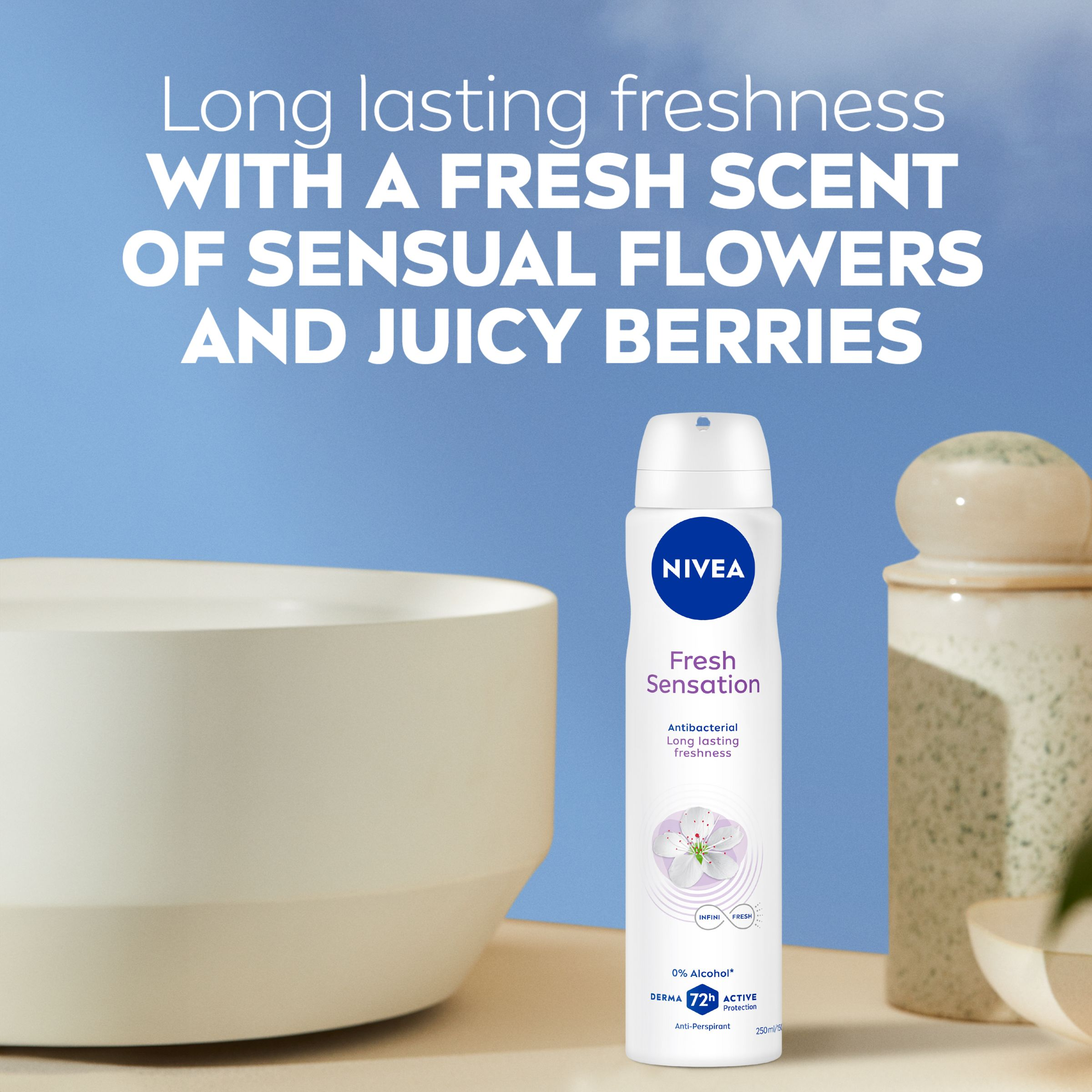 NIVEA WOMEN ANTIPERSPIRANT FRESH SENSATION 72H 250ML - Image 4