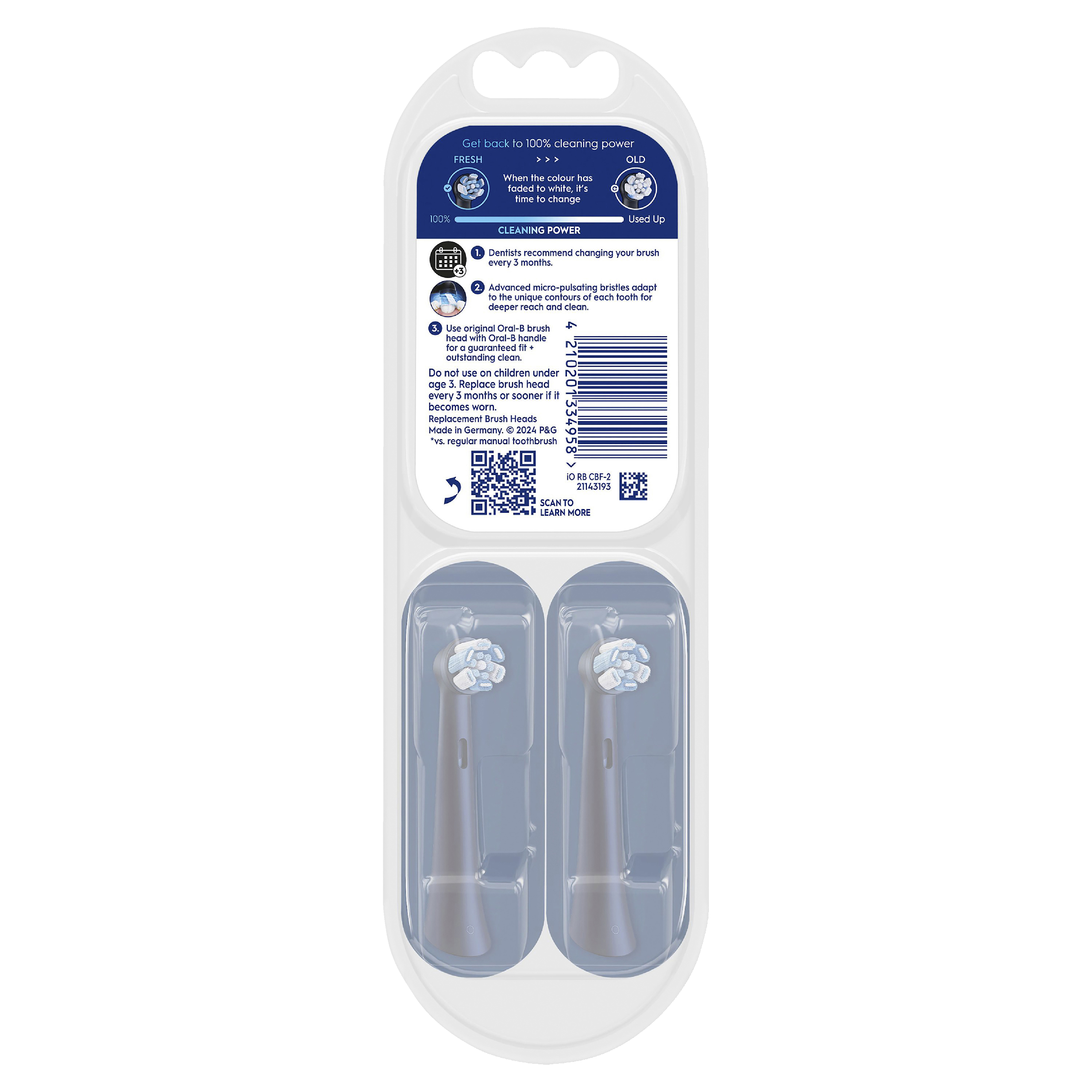 ORAL-B IO ULTIMATE CLEAN BLACK REPLACEMENT HEADS 2 PACK - Image 2