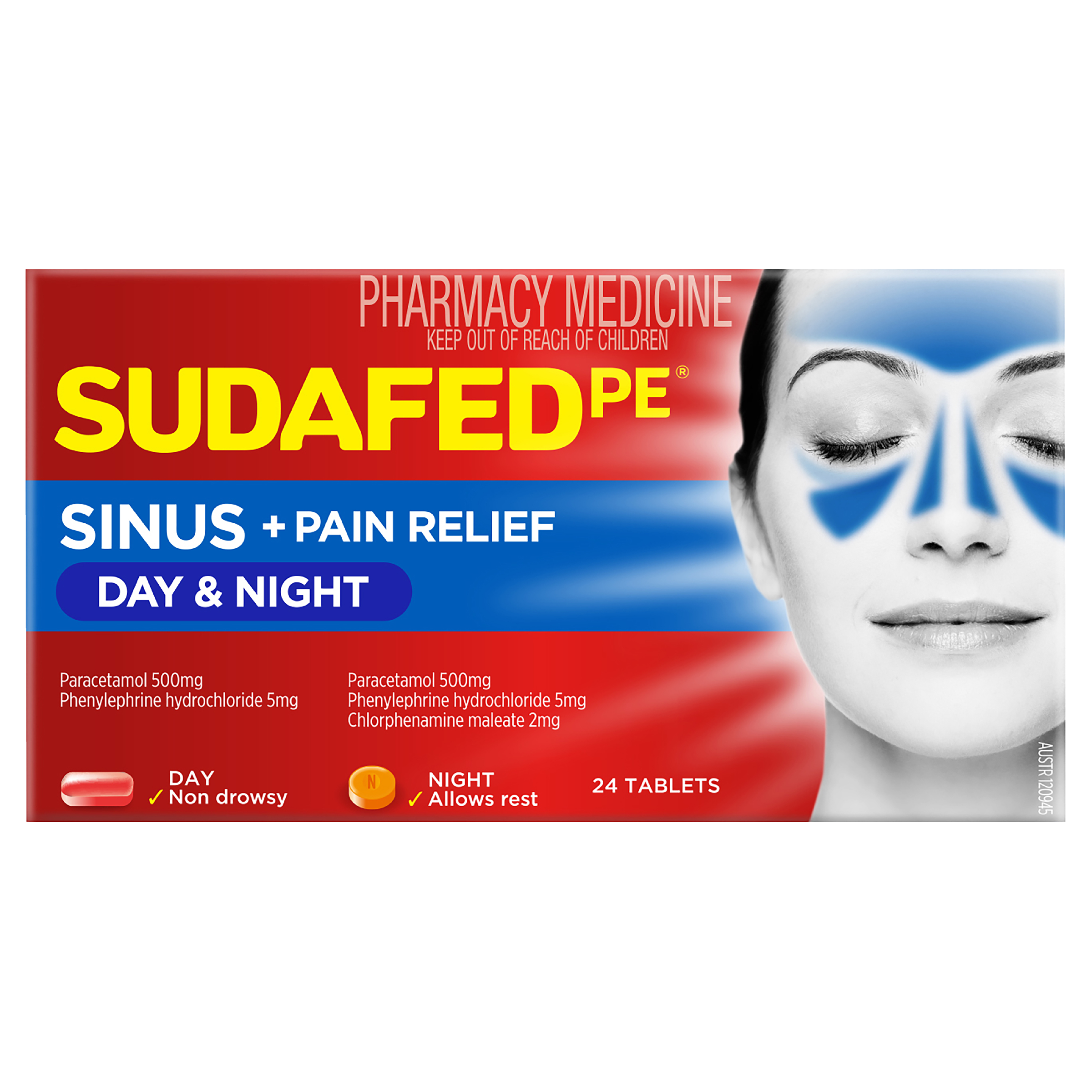 SUDAFED PE SINUS DAY & NIGHT 24 TABLETS - Image 2