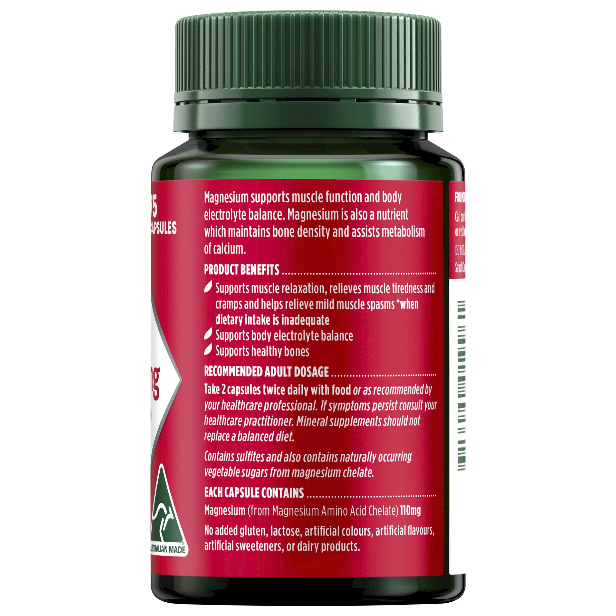 NATURES OWN MAGNESIUM CHELATE 500MG 75 TABLETS - Image 2