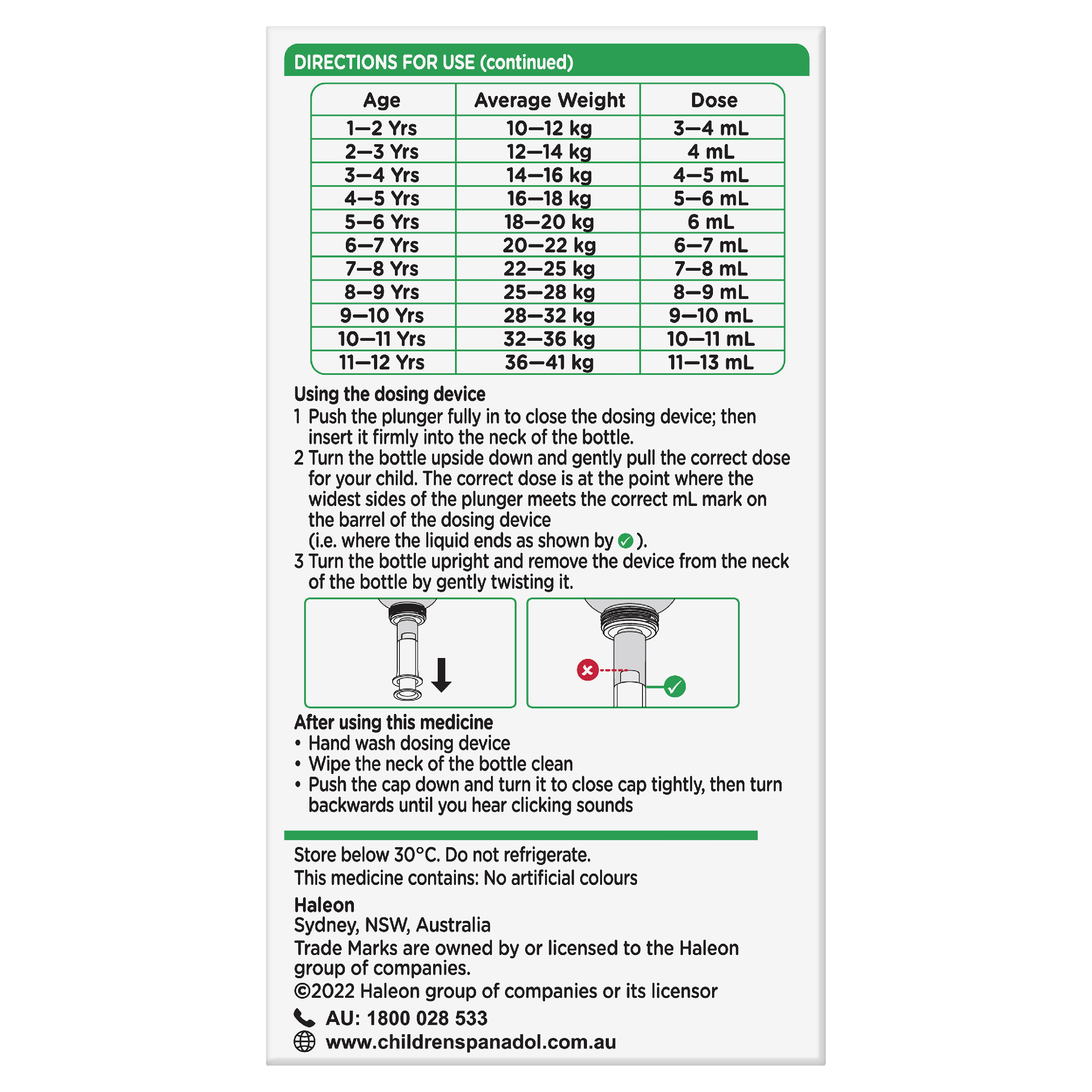 PANADOL CHILDREN 5 YEAR - 12 YEARS ORANGE SUSPENSION 100ML - Image 4