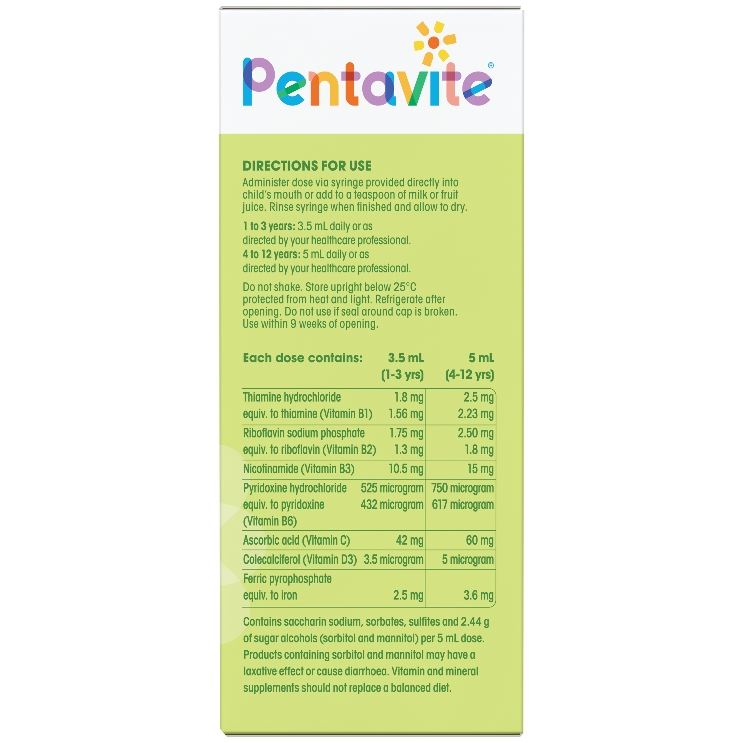 PENTA-VITE KIDS MULTIVITAMIN 1-12 YEARS LIQUID 200ML - Image 3