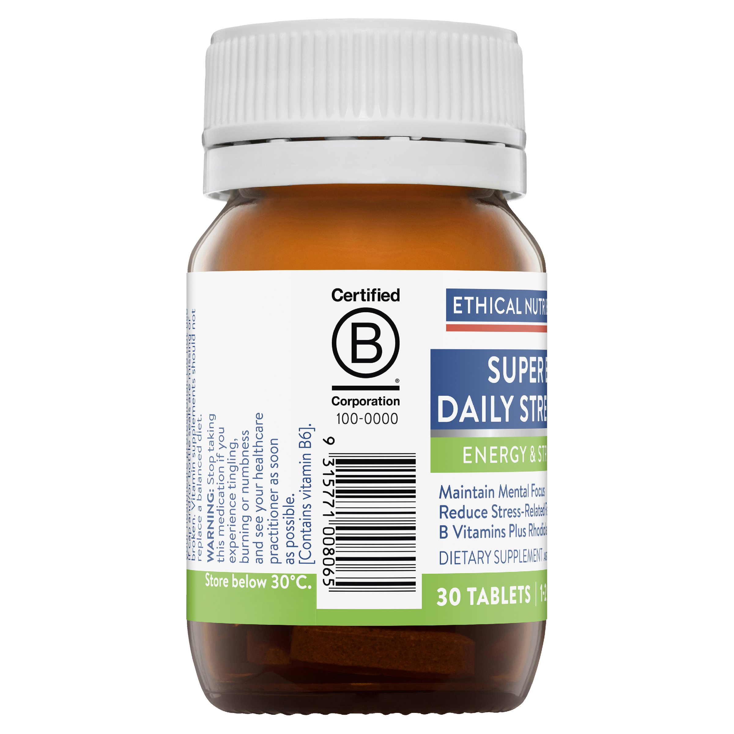 ETHICAL NUTRIENTS SUPER B DAILY STRESS+  60 TABLETS - Image 6