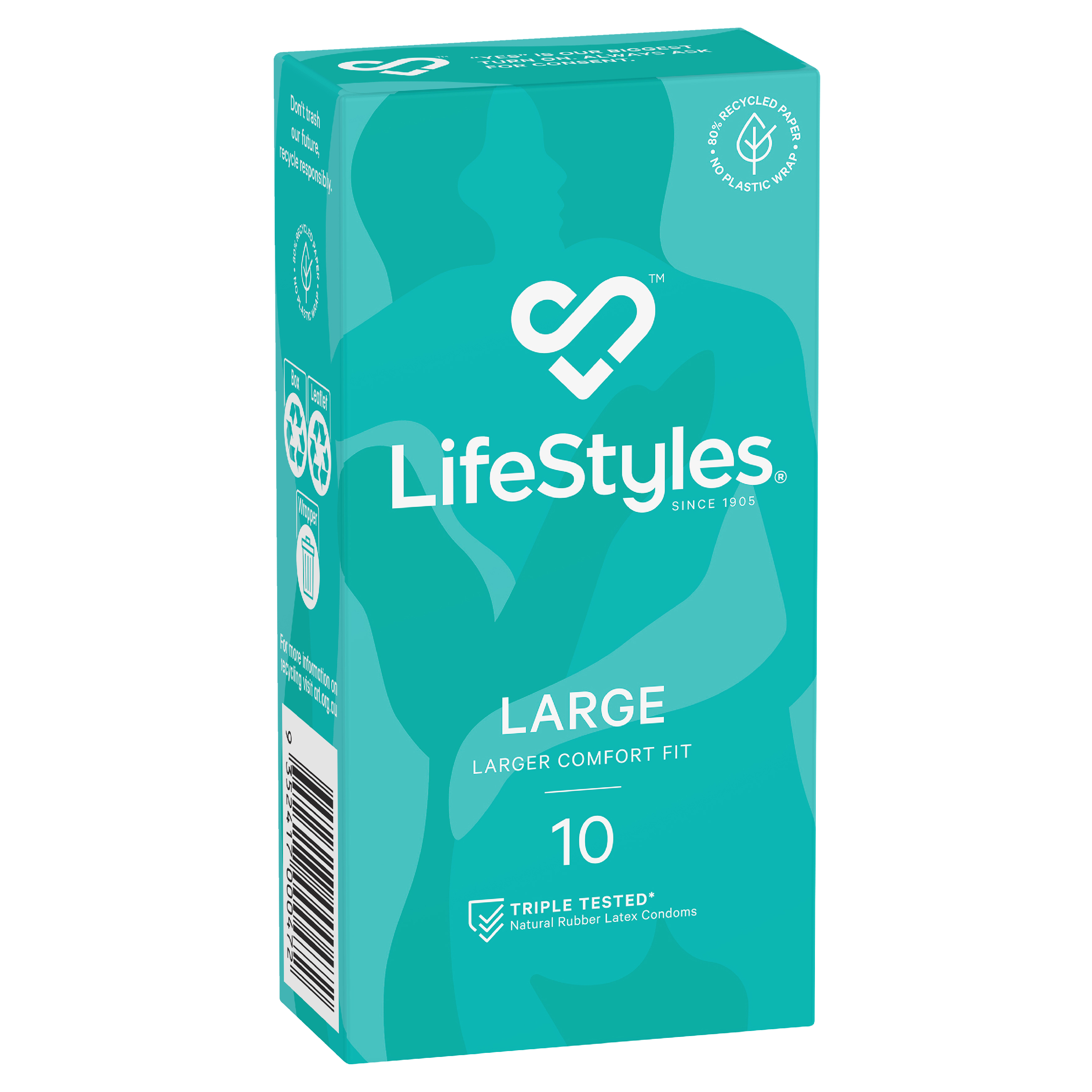 LIFESTYLES CONDOMS LARGE 10 PACK