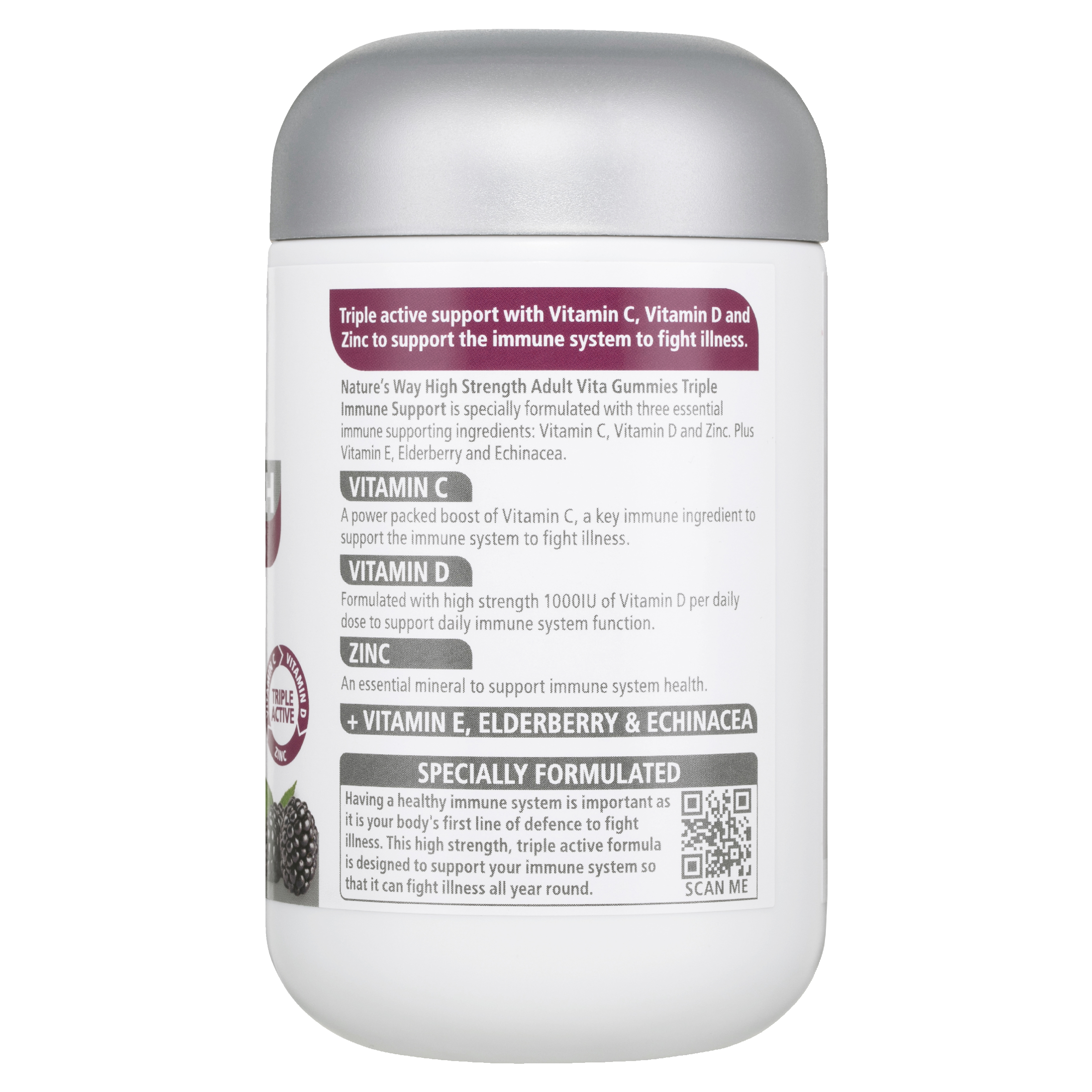 NATURES WAY ADULT VITA GUMMIES TRIPLE IMMUNE SUPPORT 50 - Image 2