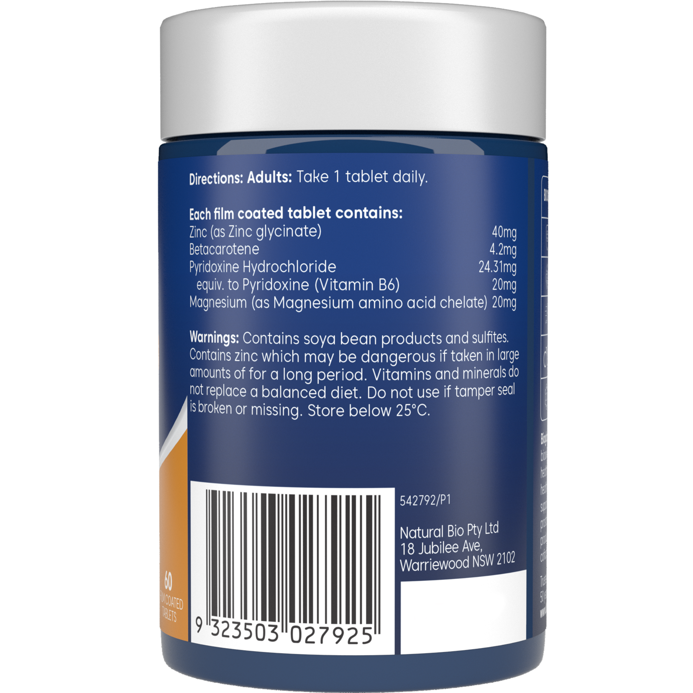 BIOGLAN ZINC FORTE 40MG 60 TABLETS - Image 3