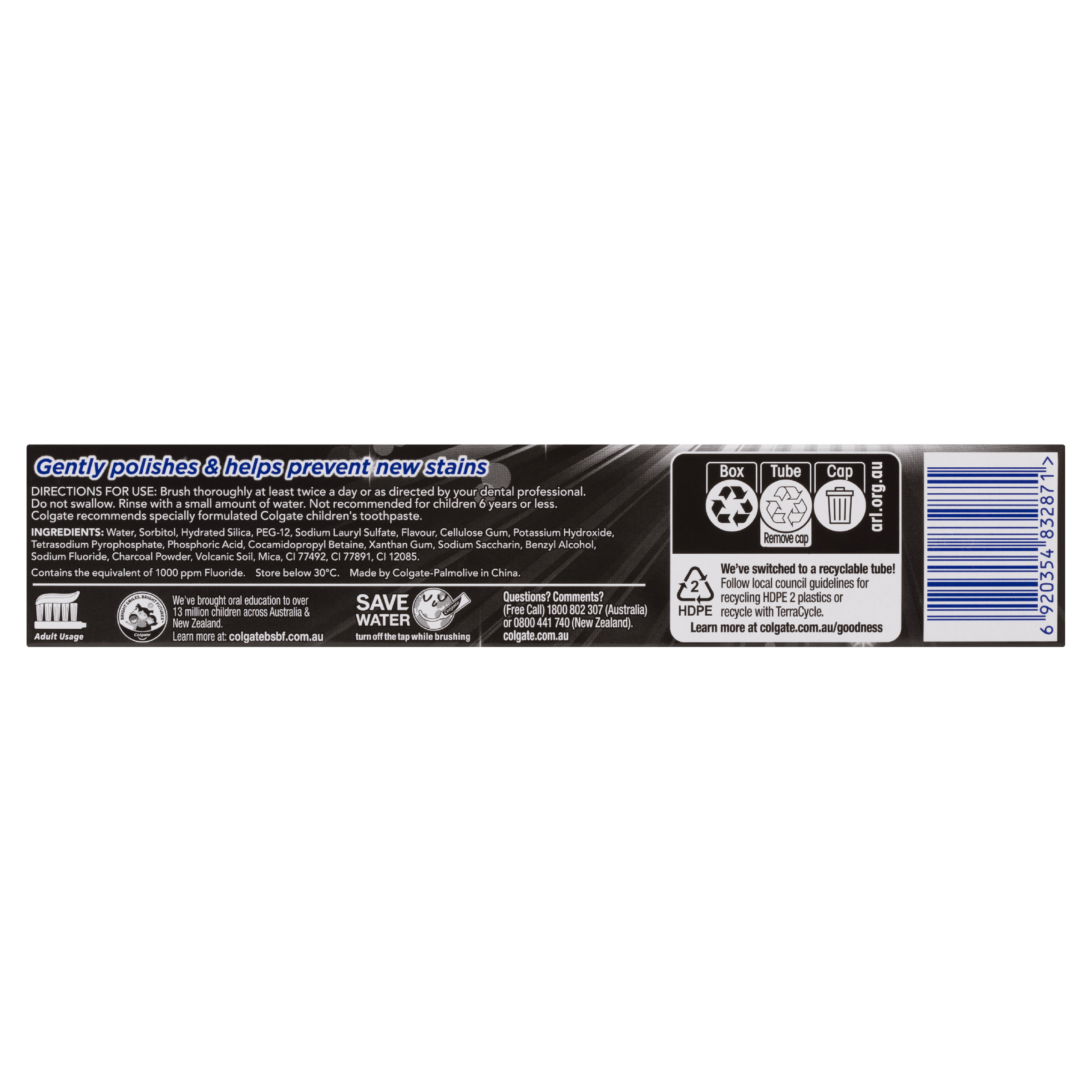 COLGATE TOOTHPASTE ADVANCED WHITENING CHARCOAL 180G - Image 3