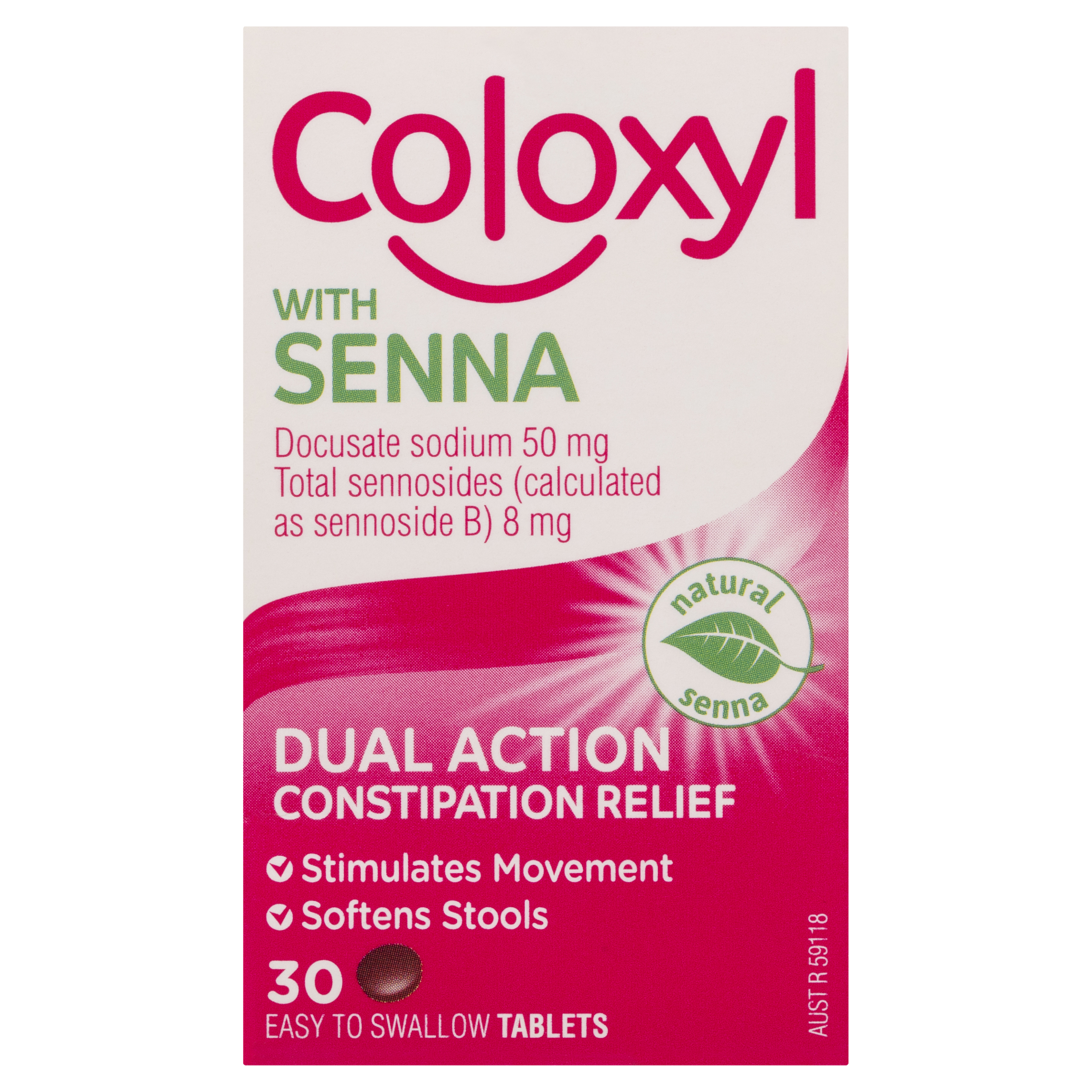 COLOXYL WITH SENNA CONSTIPATION RELIEF 30 TABLETS - Image 2