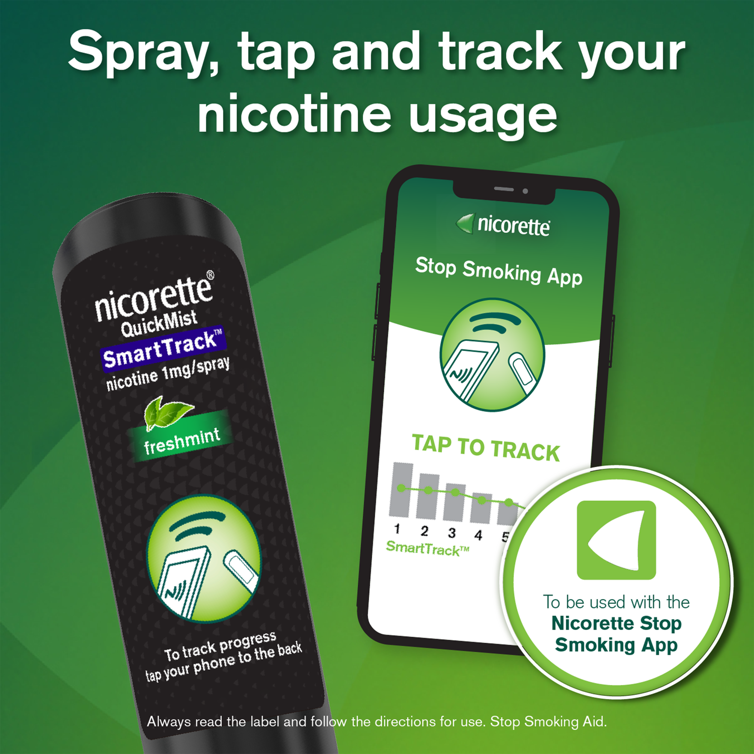 NICORETTE QUICKMIST SMARTTRACK FRESHMINT 150 SPRAYS TWIN PACK - Image 7
