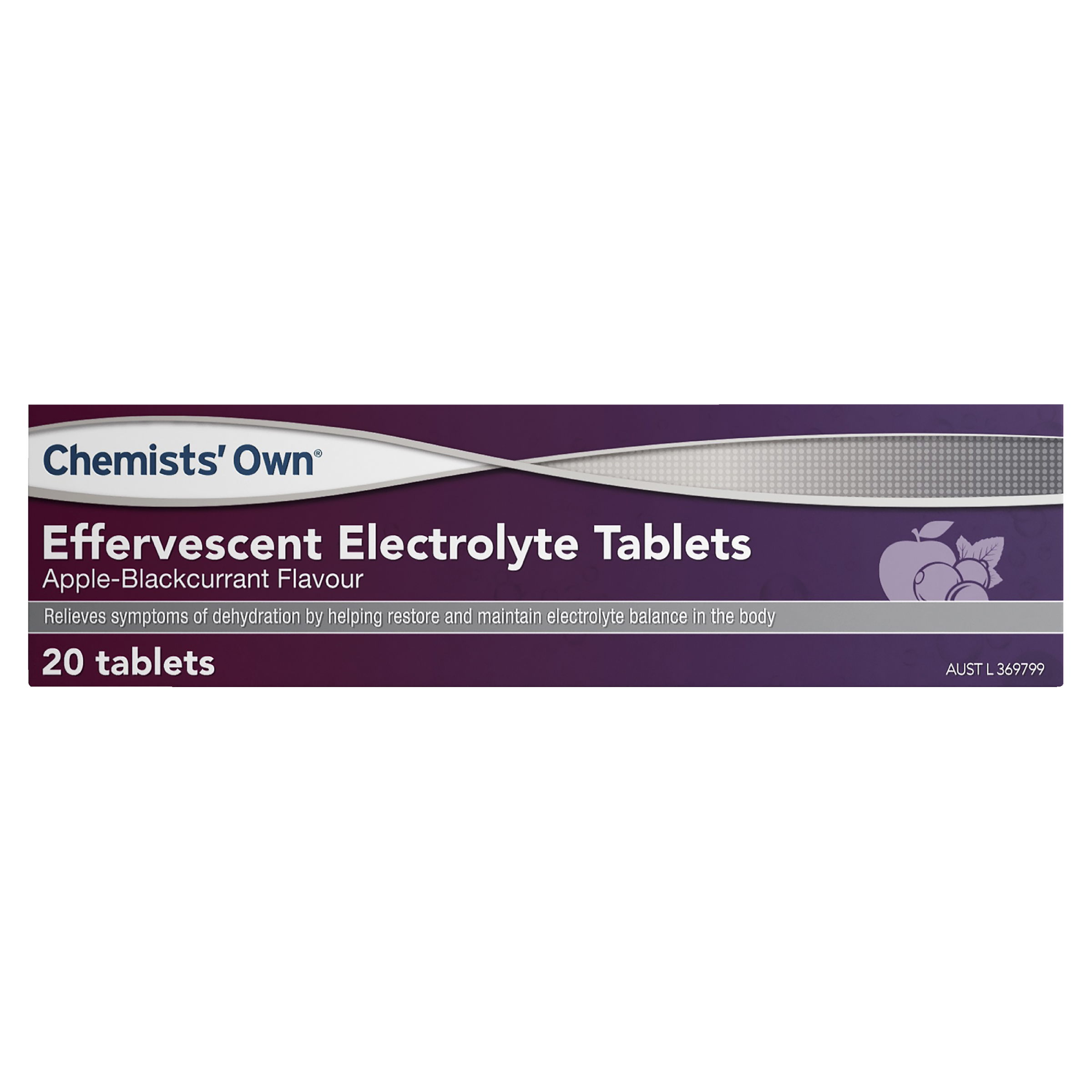 CHEMIST OWNS EFFERVESCENT ELECTROLYTE APPLE BLACKCURRANT 20 TABLETS - Image 2