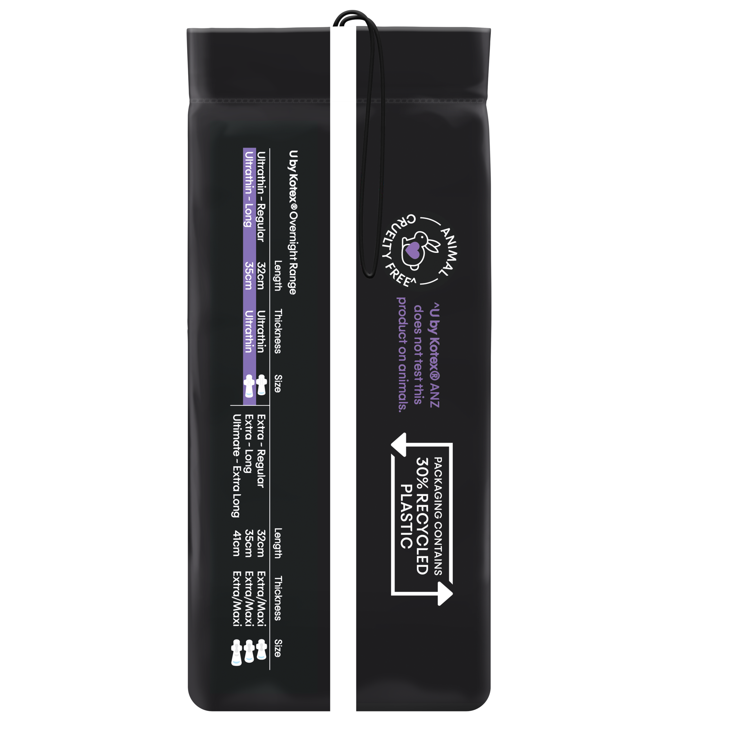 U BY KOTEX PADS ULTRATHIN OVERNIGHT LONG WINGS 8 PACK - Image 3