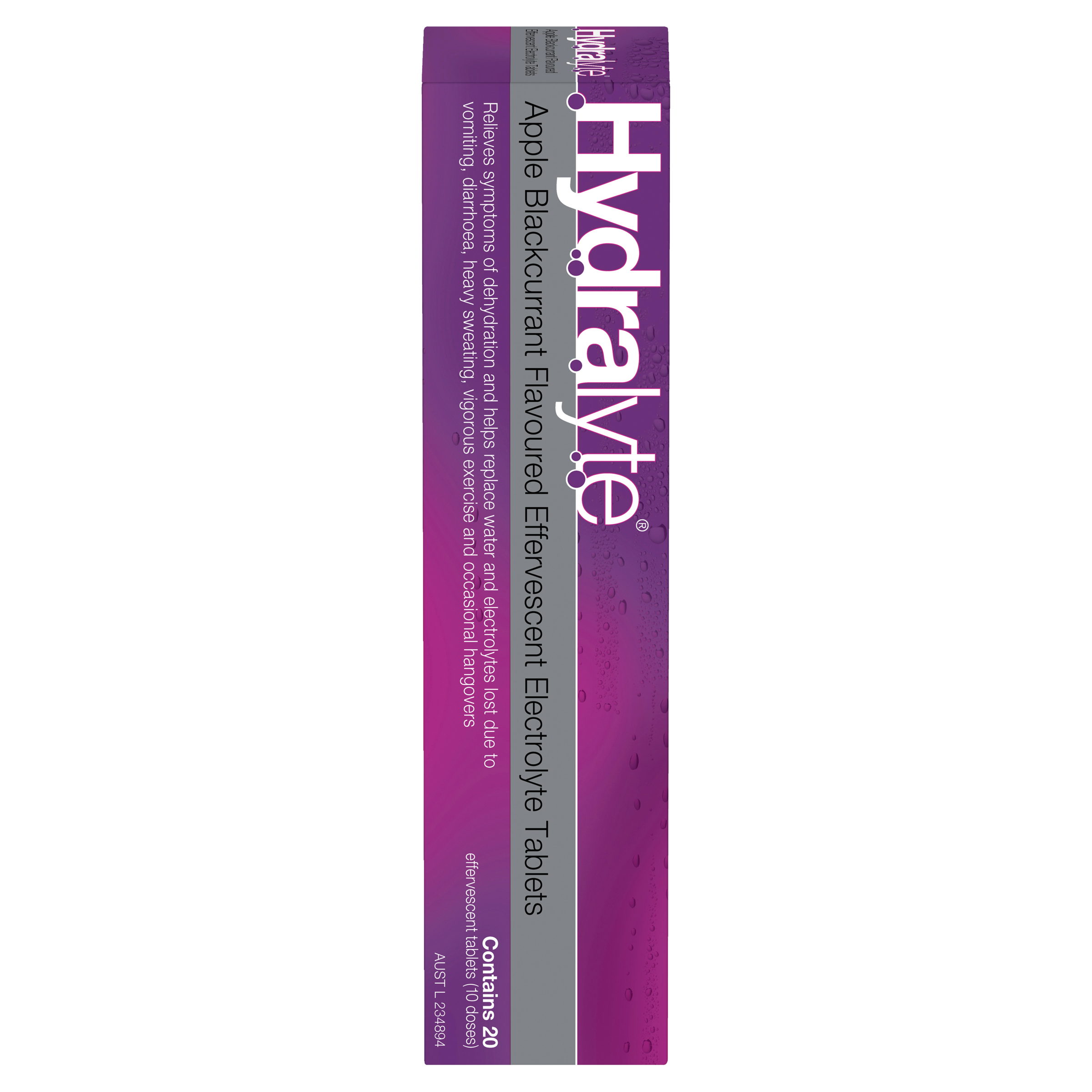HYDRALYTE EFFERVESCENT APPLE BLACKCURRANT 20 TABLETS - Image 2