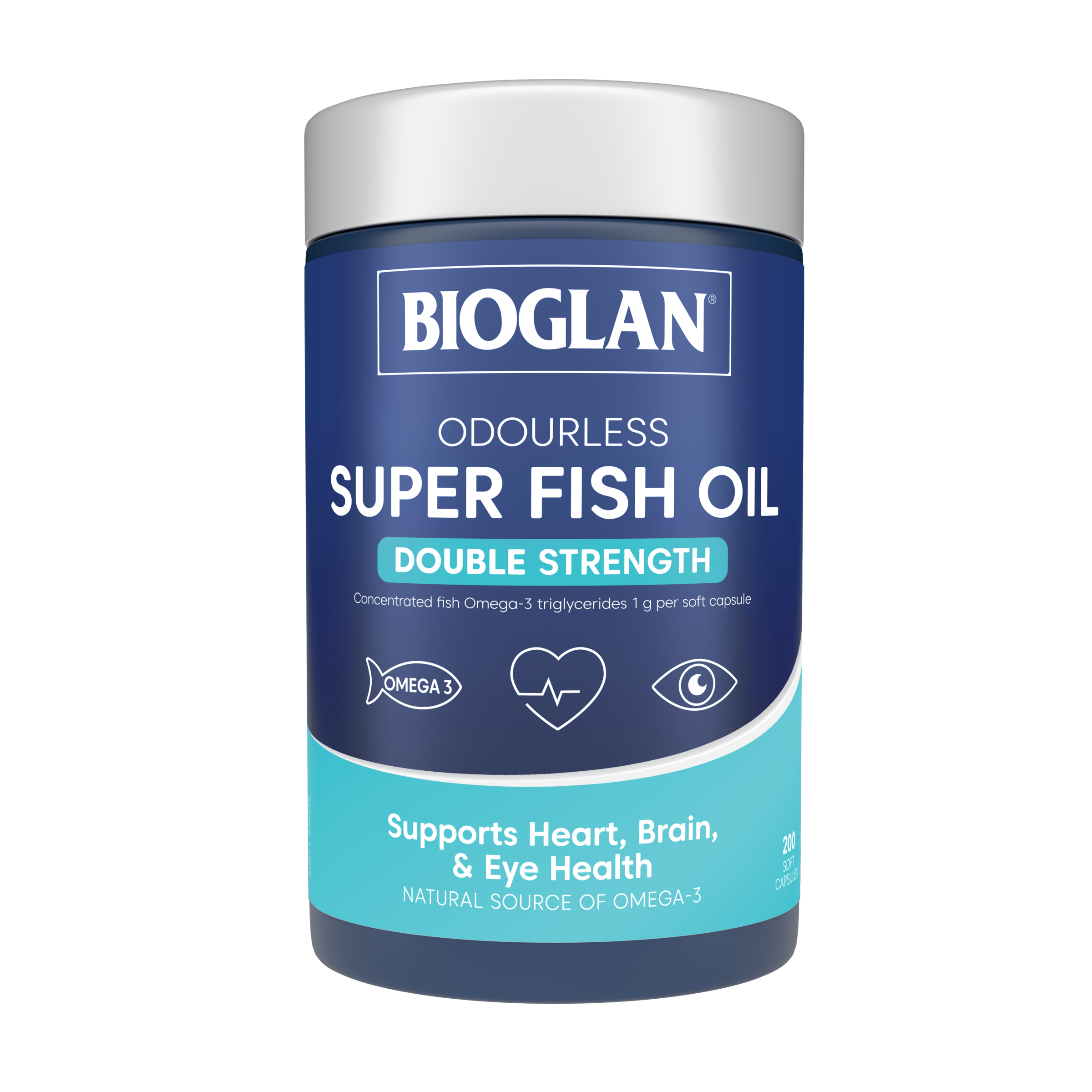 BIOGLAN ODOURLESS SUPER FISH OIL DOUBLE STRENGTH 200 CAPSULES