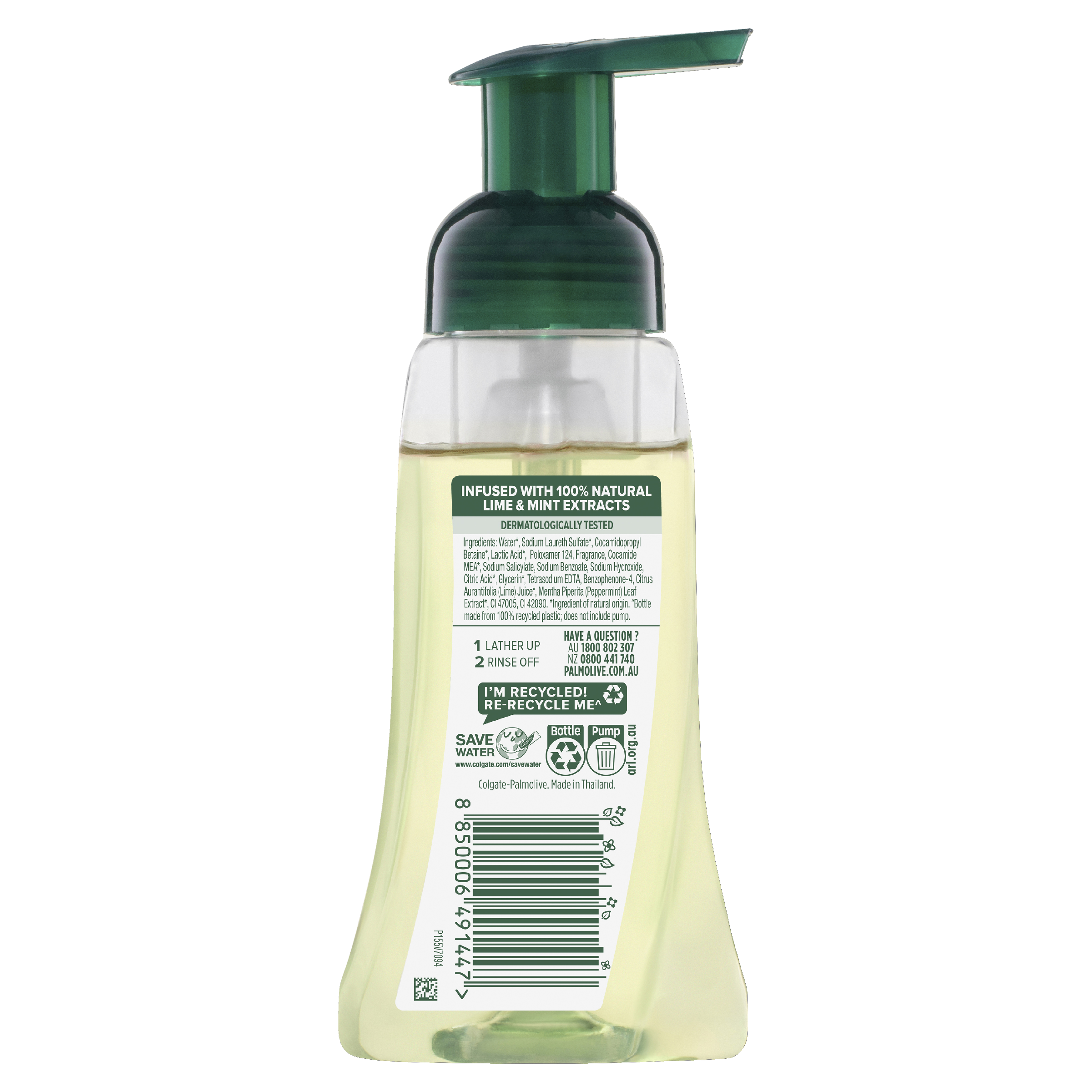 PALMOLIVE FOAMING HAND WASH ANTIBACTERIAL  LIME & MINT 250ML - Image 2