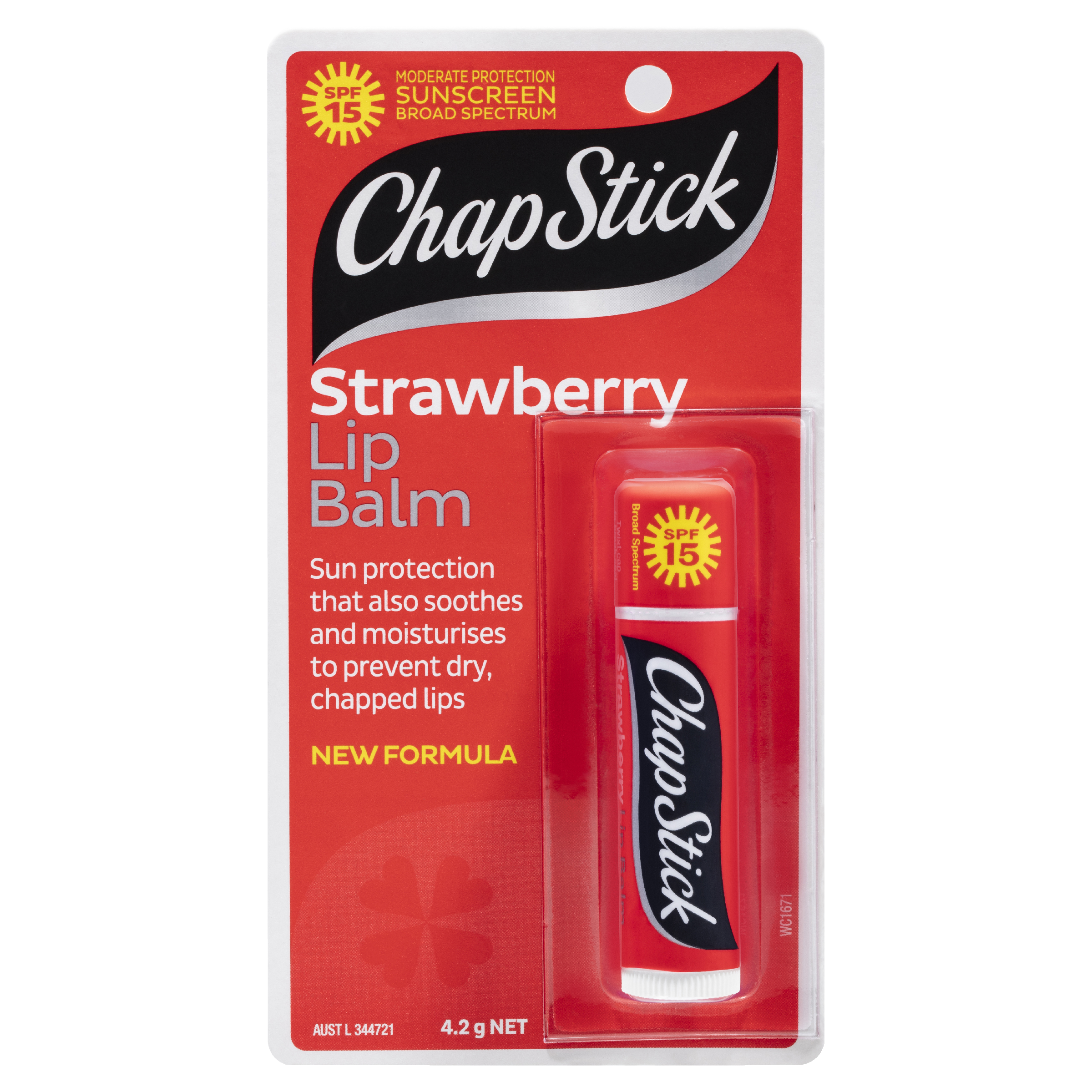 CHAP STICK LIP BALM STICK STRAWBERRY SPF15+ 4.2G