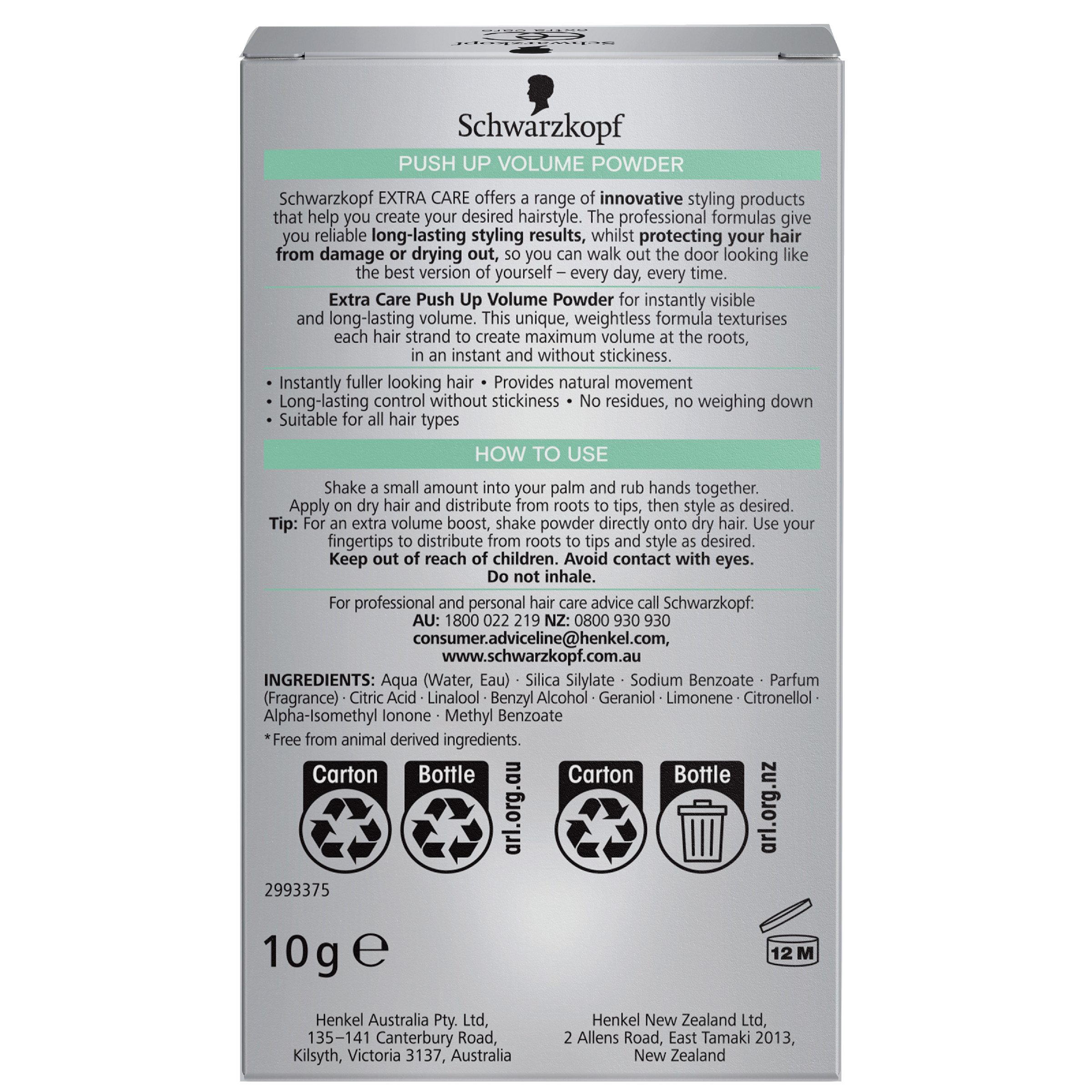 SCHWARZKOPF EXTRA CARE VOLUME POWDER 10G - Image 4