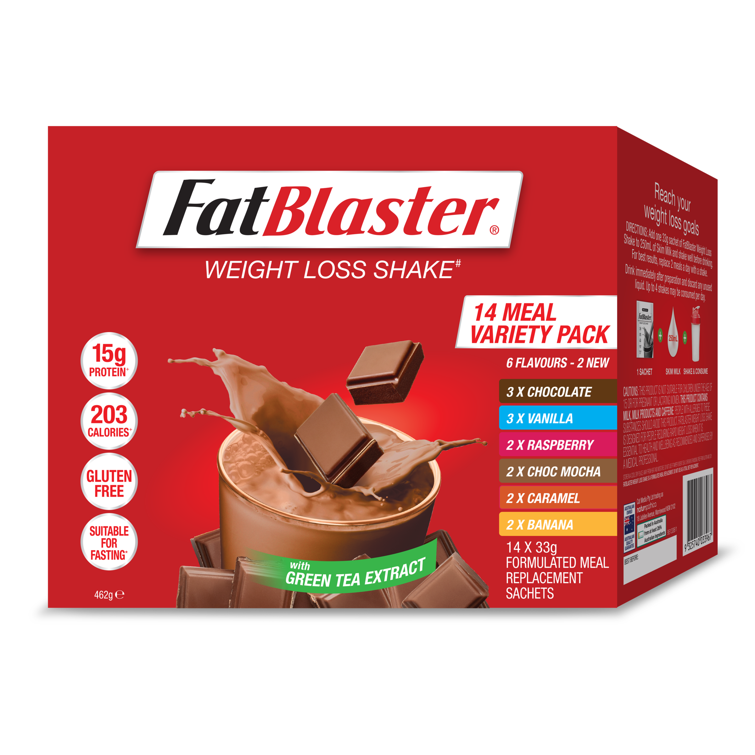 FAT BLASTER WEIGHT LOSS SHAKE VARIETY 33G 14 PACK