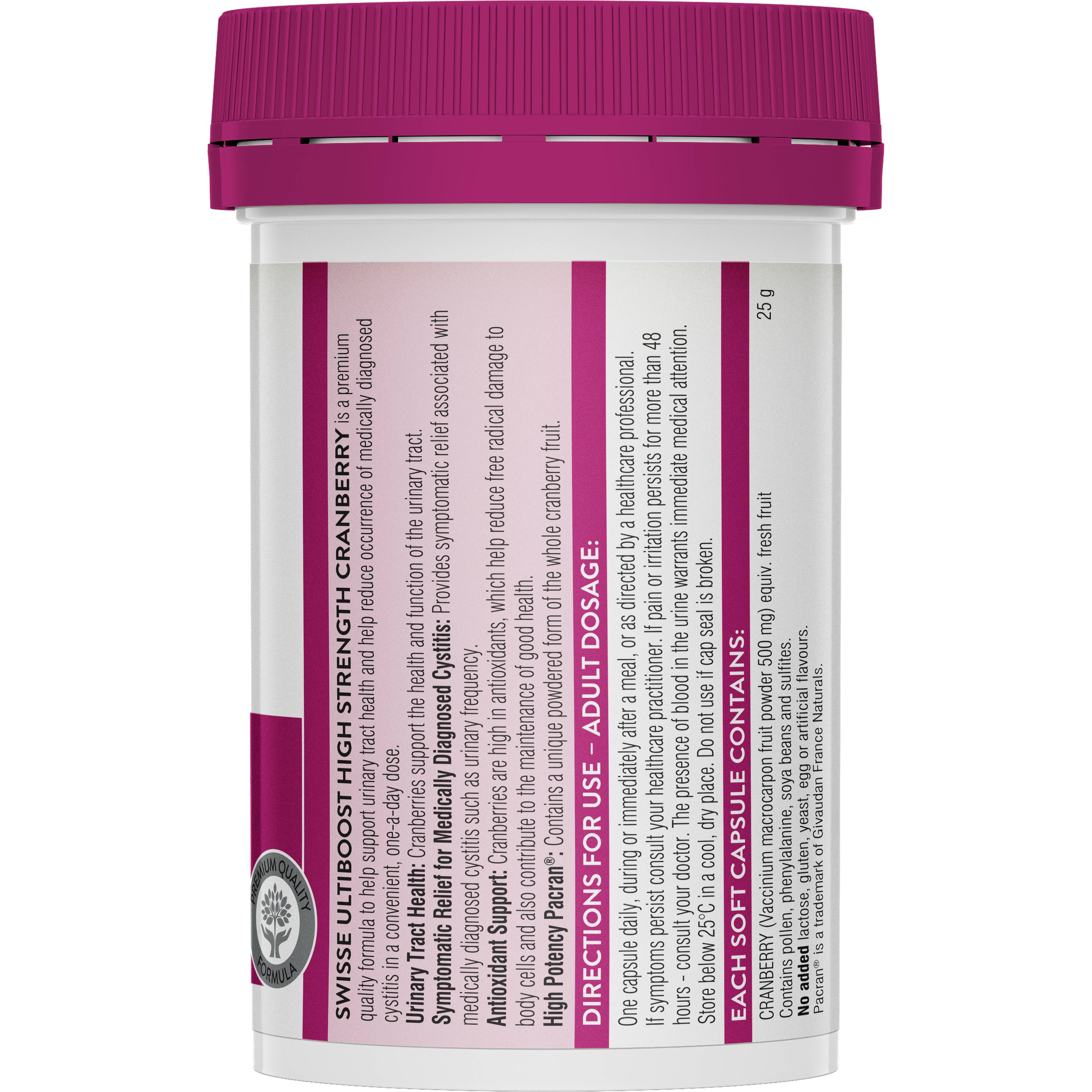 SWISSE ULTIBOOST HIGH STRENGTH CRANBERRY 30 CAPSULES - Image 2