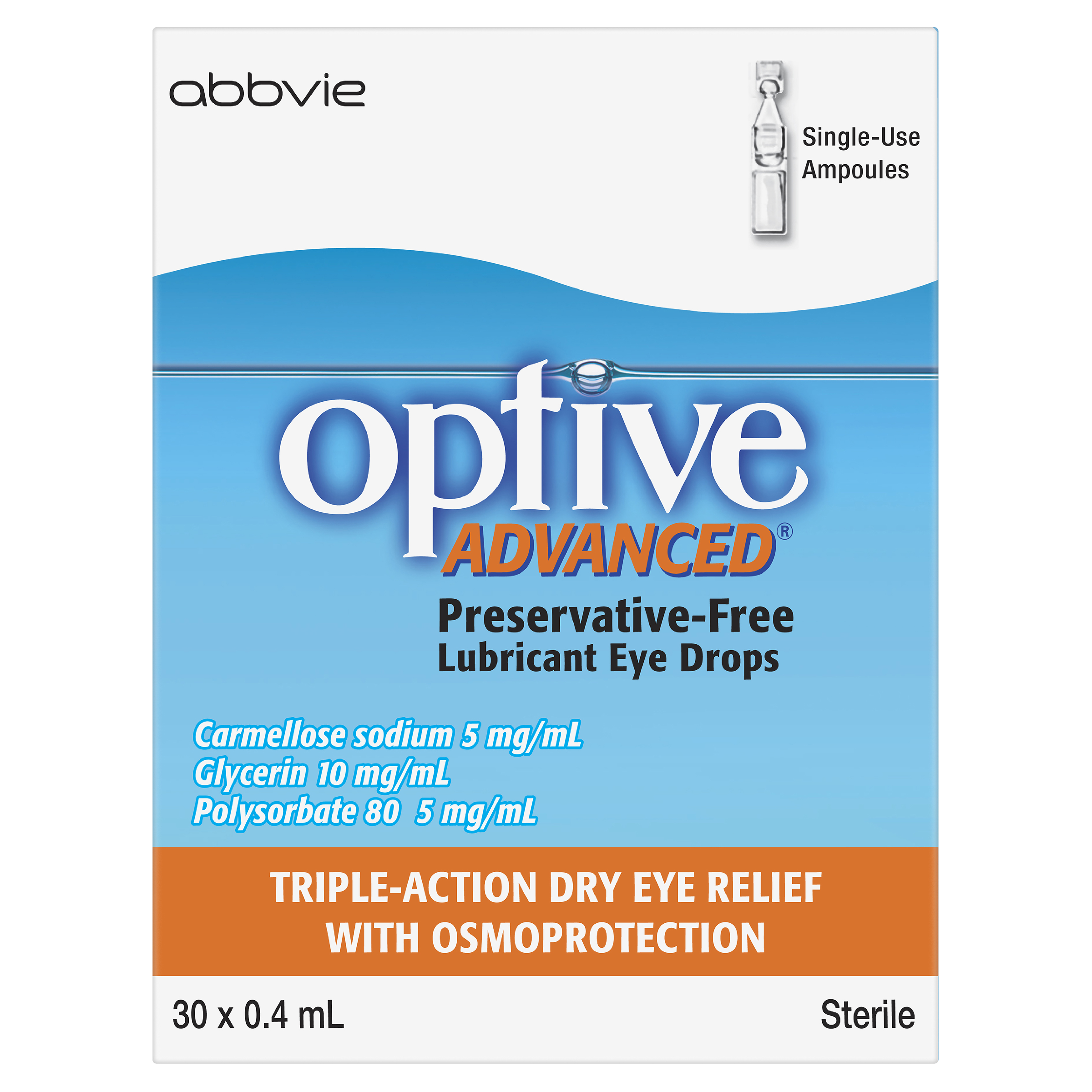 OPTIVE ADVANCED LUBRICANT EYE DROPS  0.4ML 30 PACK - Image 2