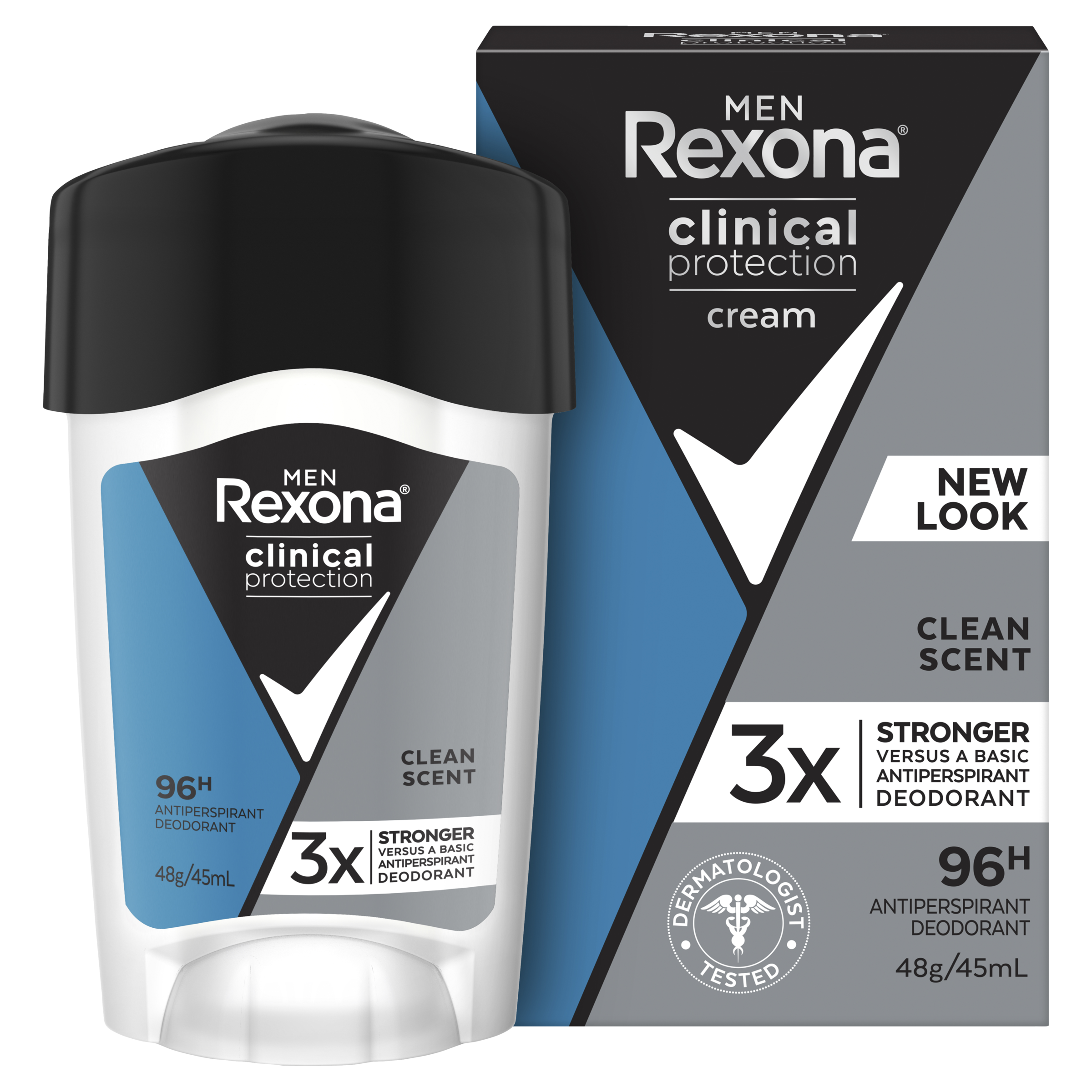 REXONA MEN CLINICAL ANTIPERSPIRANT CREAM CLEAN SCENT 96HR 45ML
