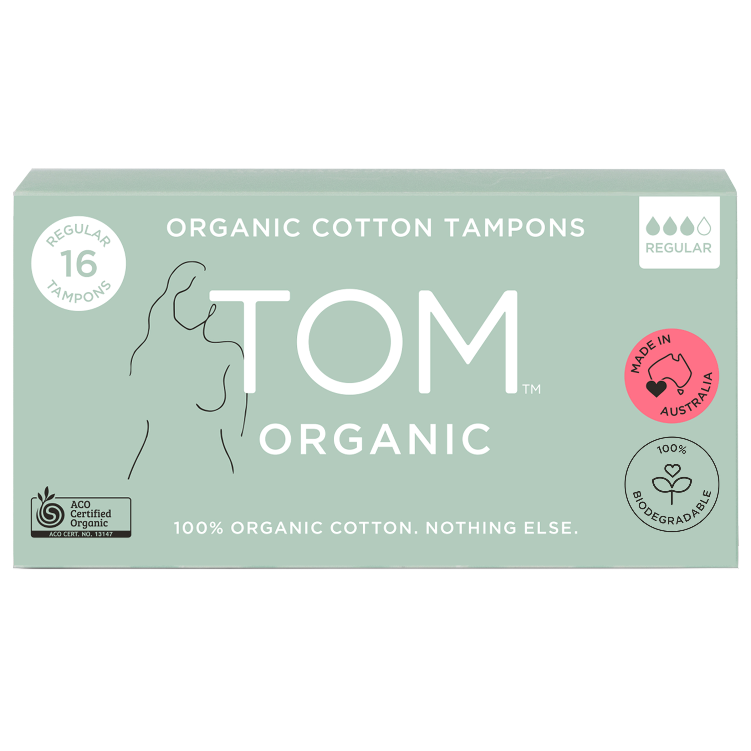 TOM ORGANIC REGULAR TAMPON 16 PACK