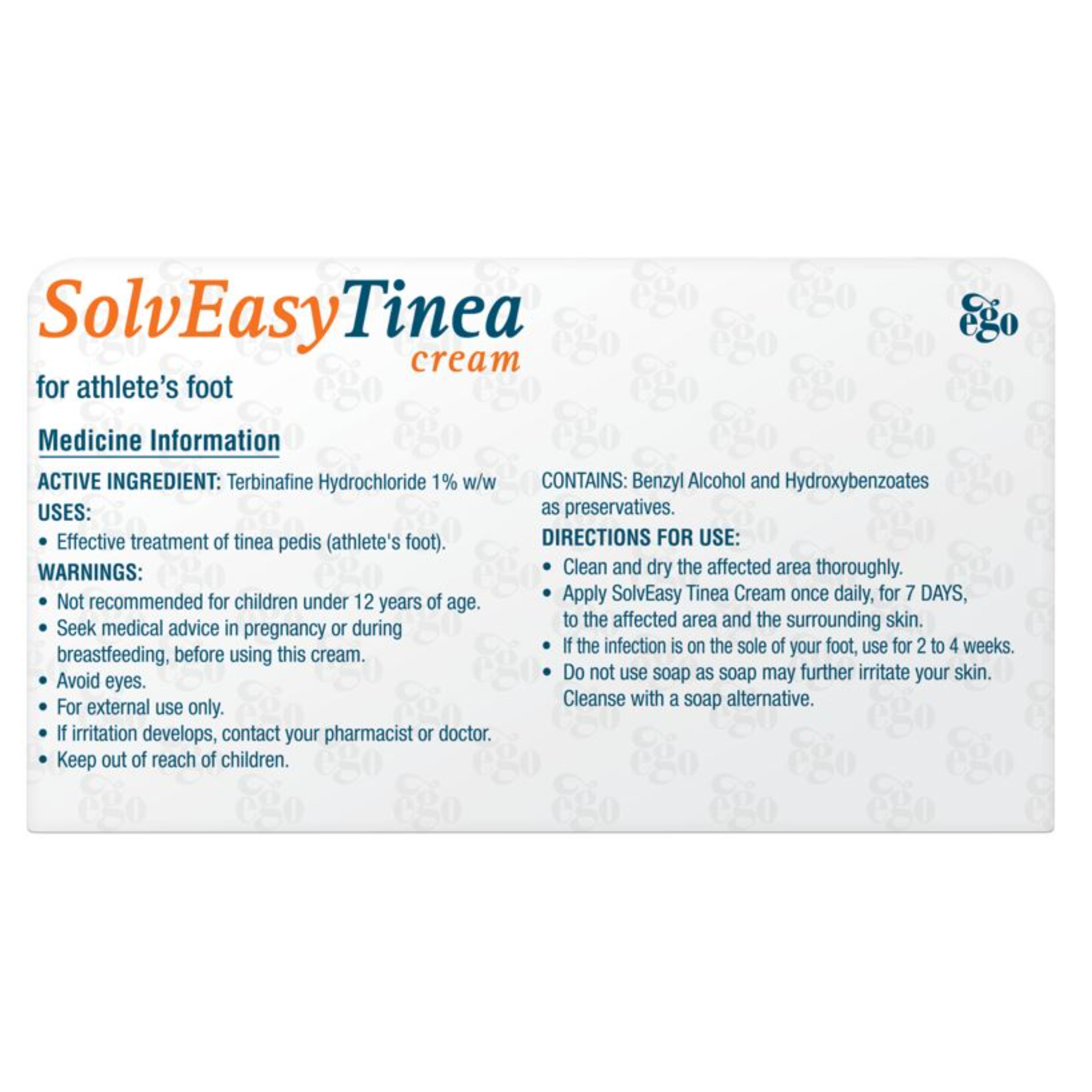 SOLVEASY TINEA CREAM FOR ATHLETES FOOT 15G - Image 2