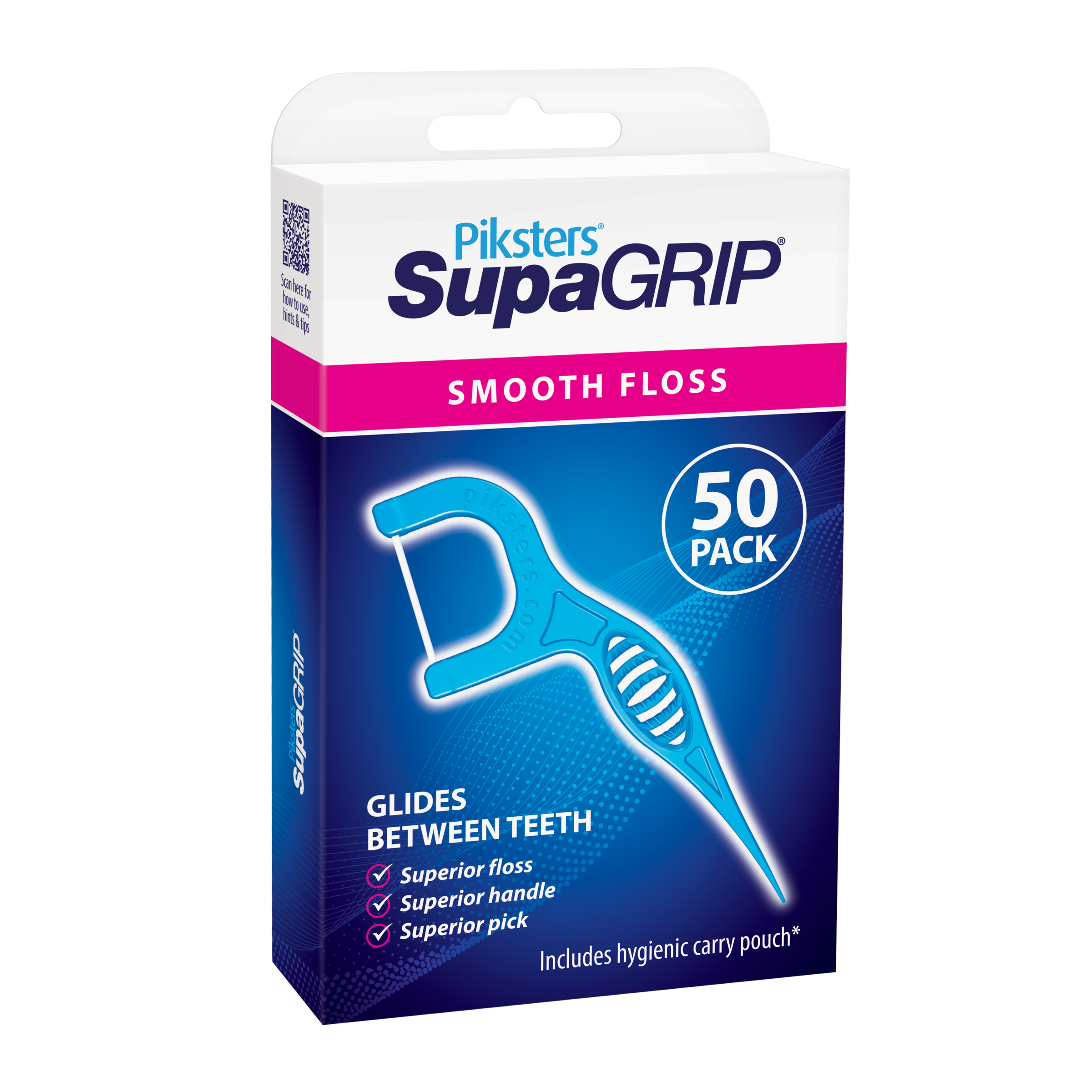 PIKSTERS SUPERGRIP FLOSS PICK INDIVIDUALLY WRAPPED 50 PACK
