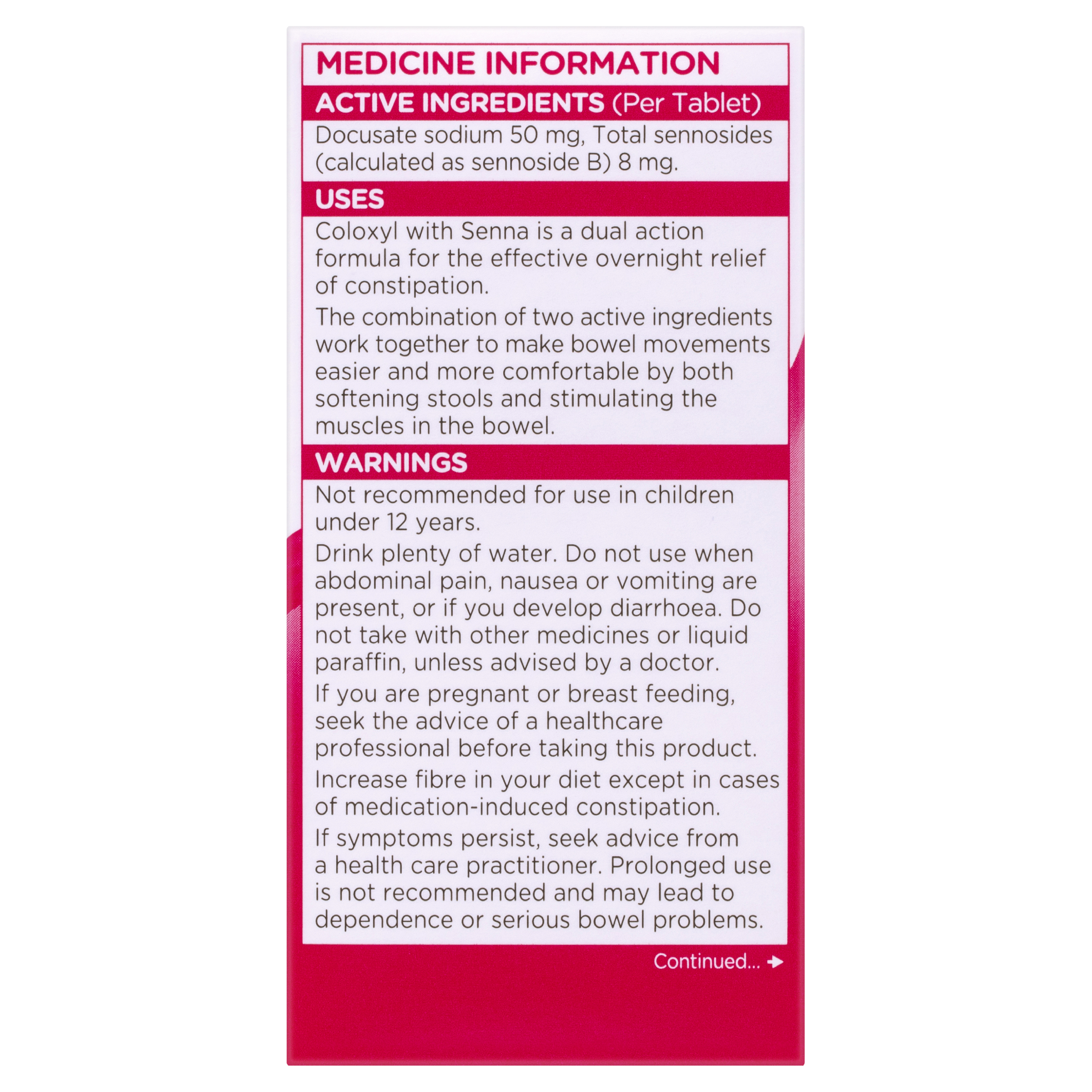 COLOXYL WITH SENNA CONSTIPATION RELIEF 90 TABLETS - Image 6