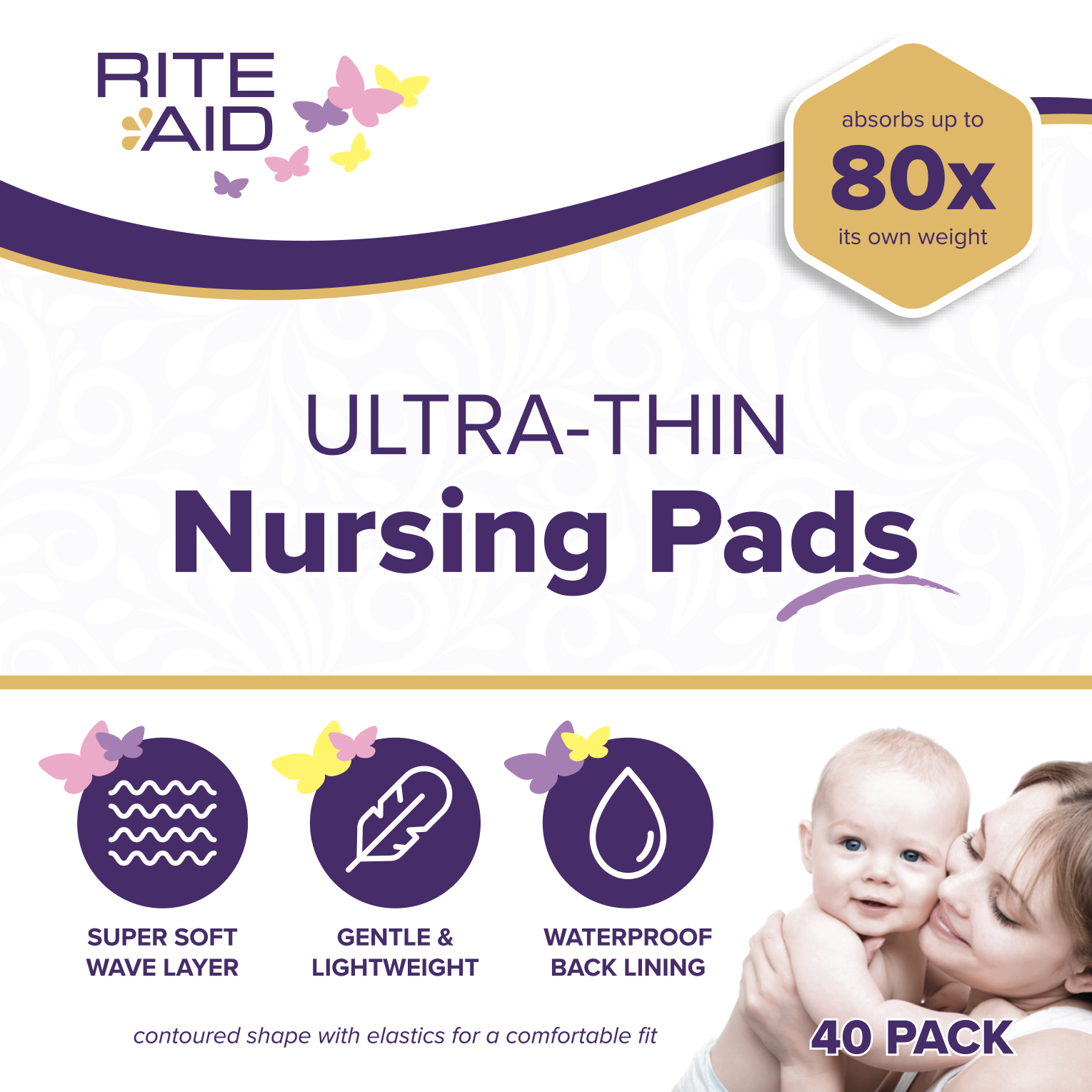 RITE AID ULTRA THIN NURSING PADS 40 PACK