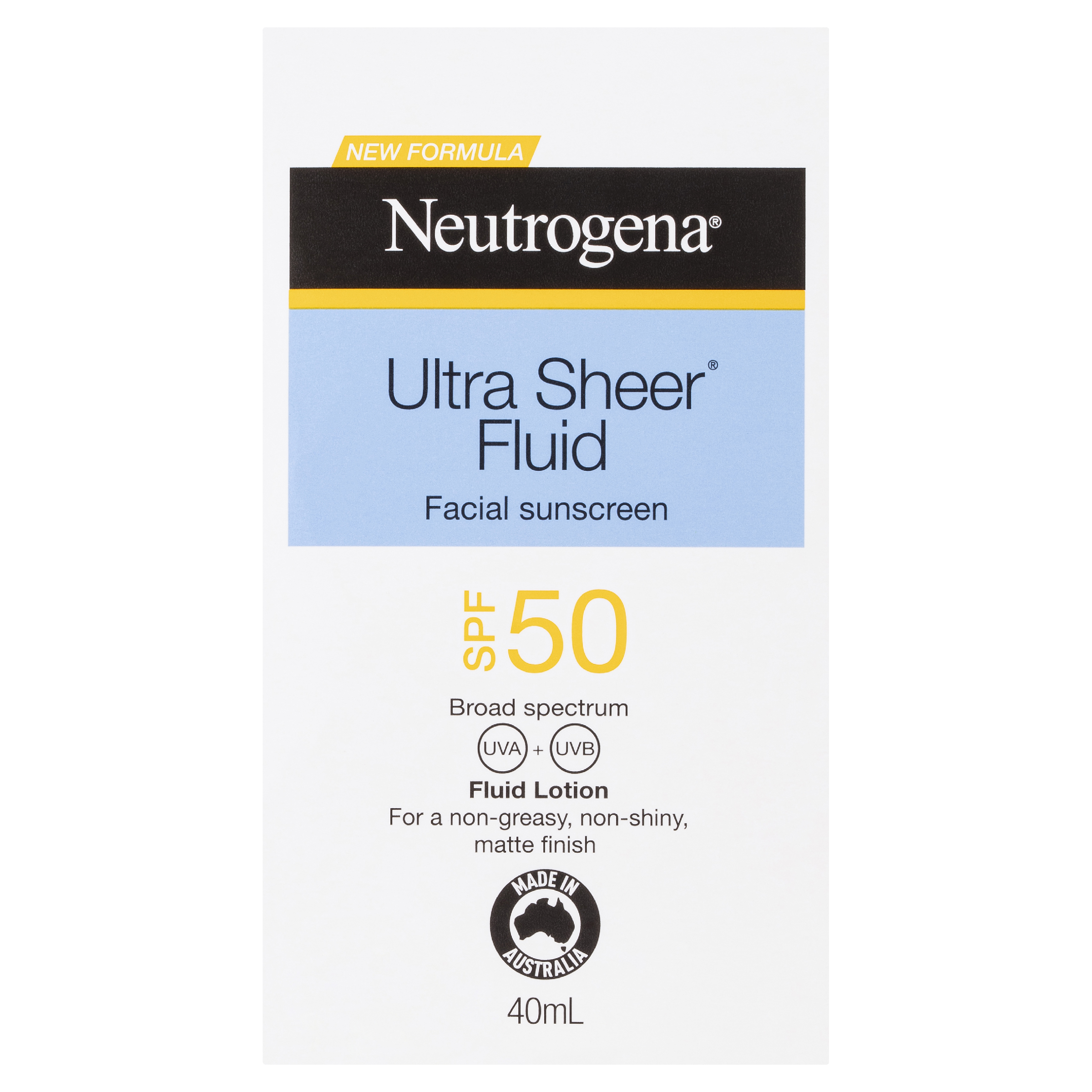 NEUTROGENA ULTRA SHEER FACE FLUID SPF50 40ML - Image 2