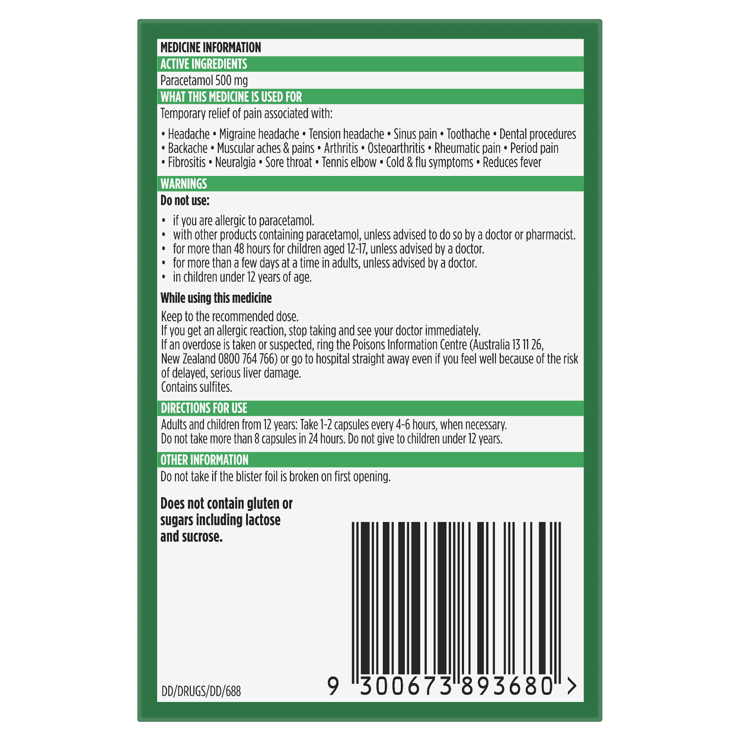 PANADOL 500MG 16 LIQUID CAPSULES - Image 4