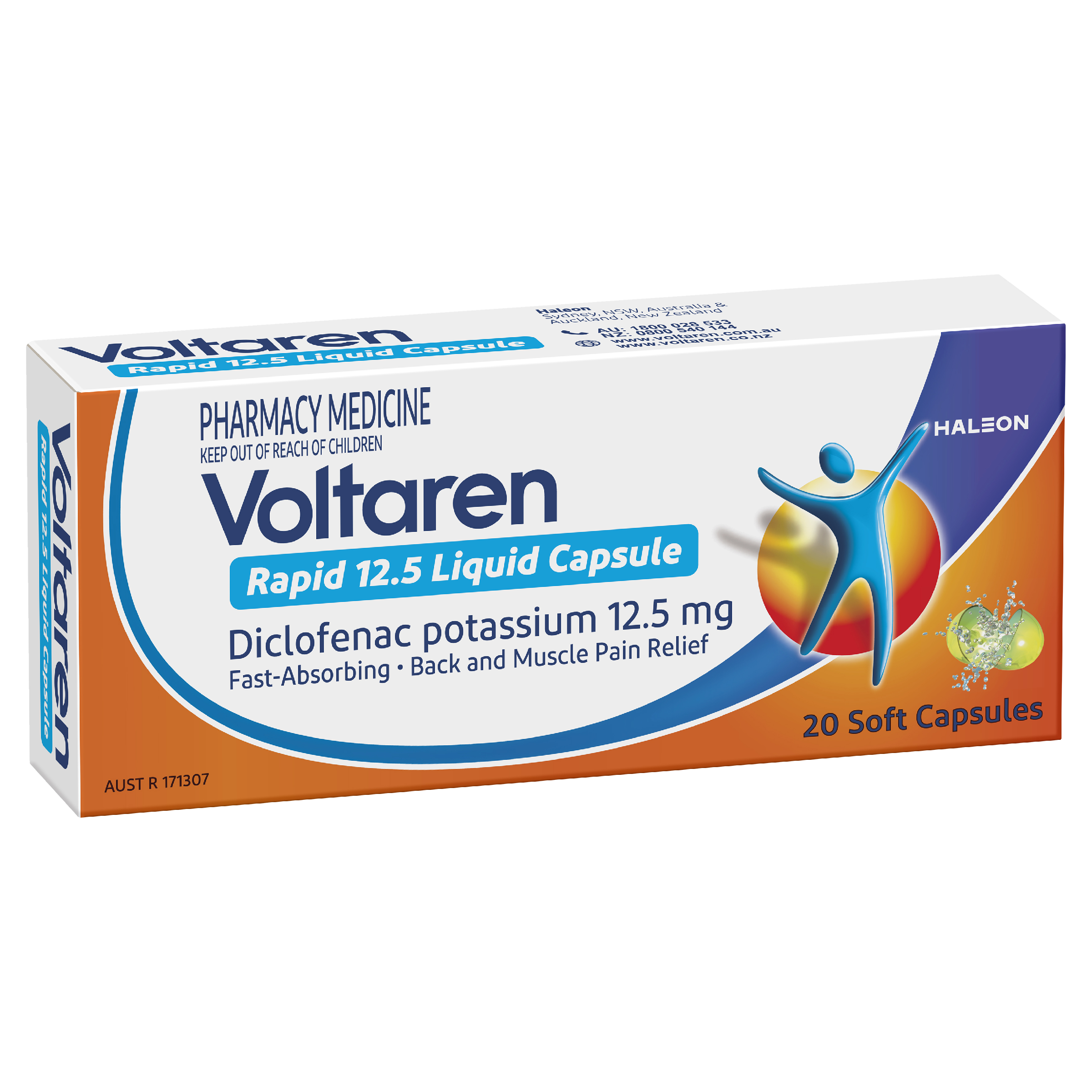 VOLTAREN RAPID 12.5 LIQUID CAPSULE 20 PACK