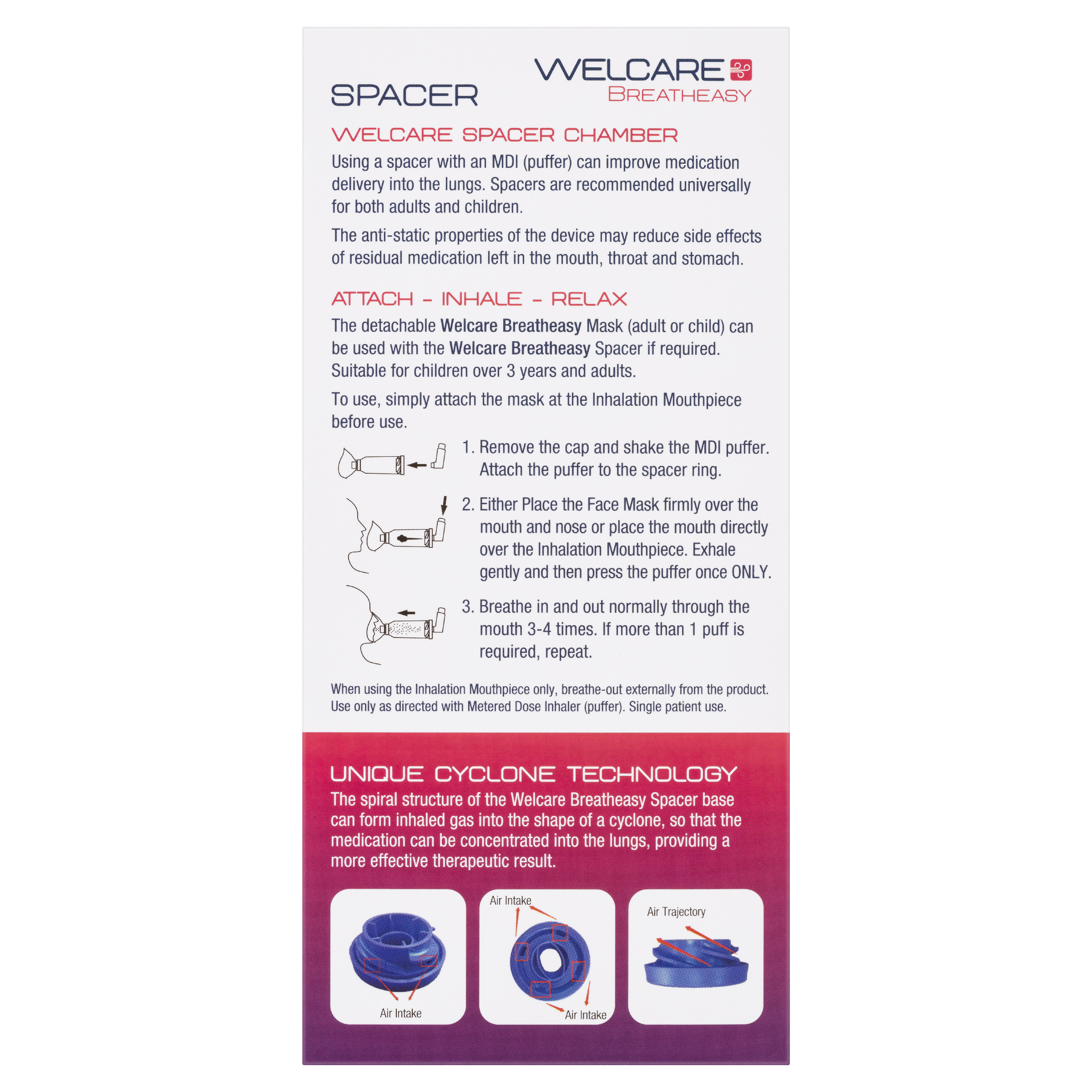 WELCARE SPACER WITH MASK ADULT & CHILD TORNADO - Image 3