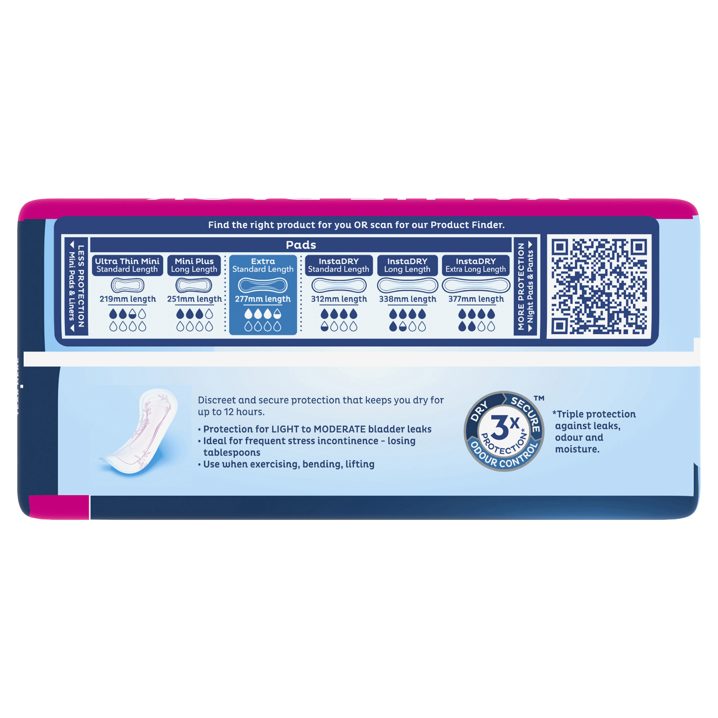 TENA PADS EXTRA STANDARD LENGTH 3.5D VALUE PACK 24 PACK - Image 3
