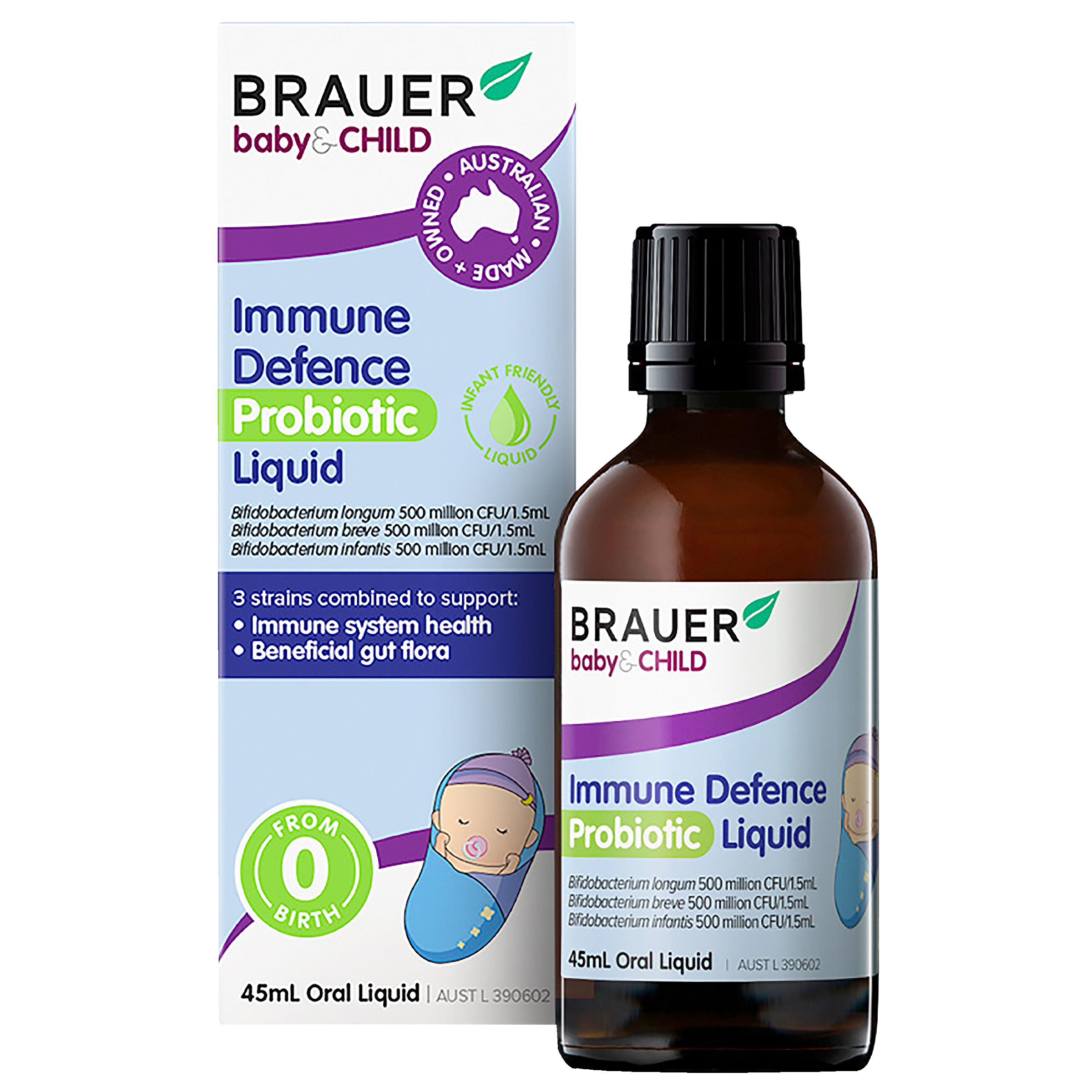 BRAUER IMMUNE DEFENCE PROBIOTIC LIQUID FOR INFANTS 45ML - Image 2