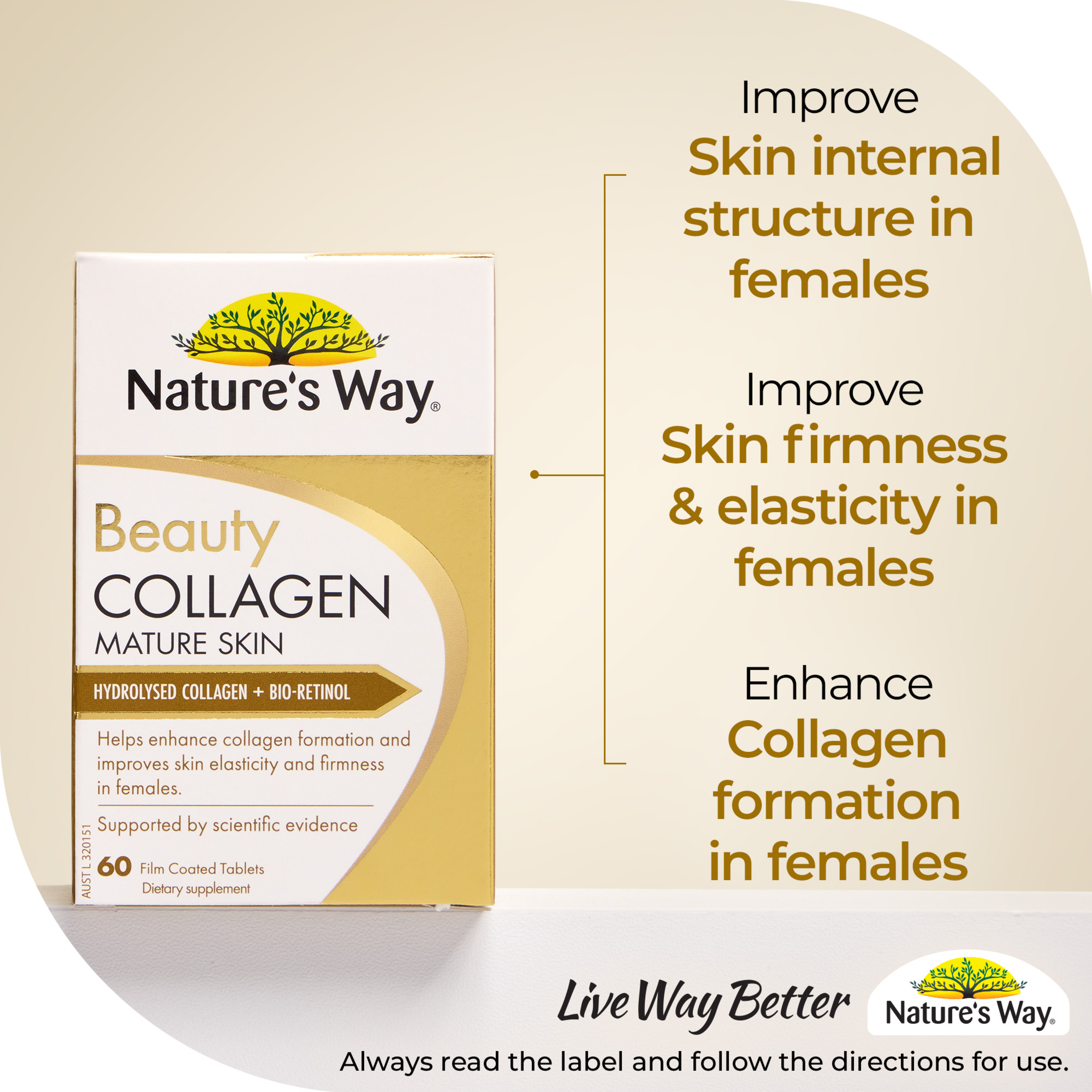 NATURES WAY BEAUTY COLLAGEN MATURE SKIN 60 TABLETS - Image 9