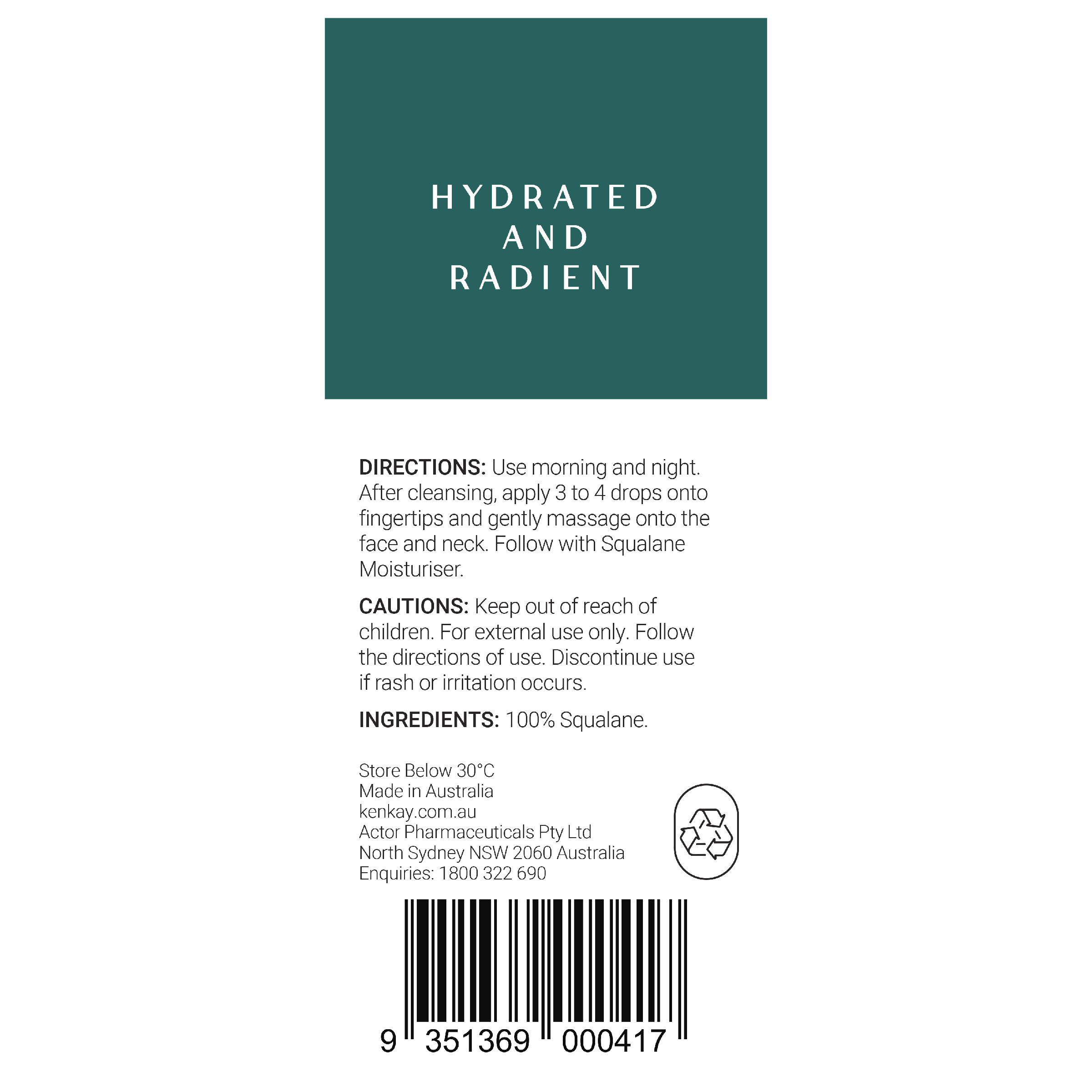 KENKAY DRY SKIN FACIAL SERUM 30ML - Image 2