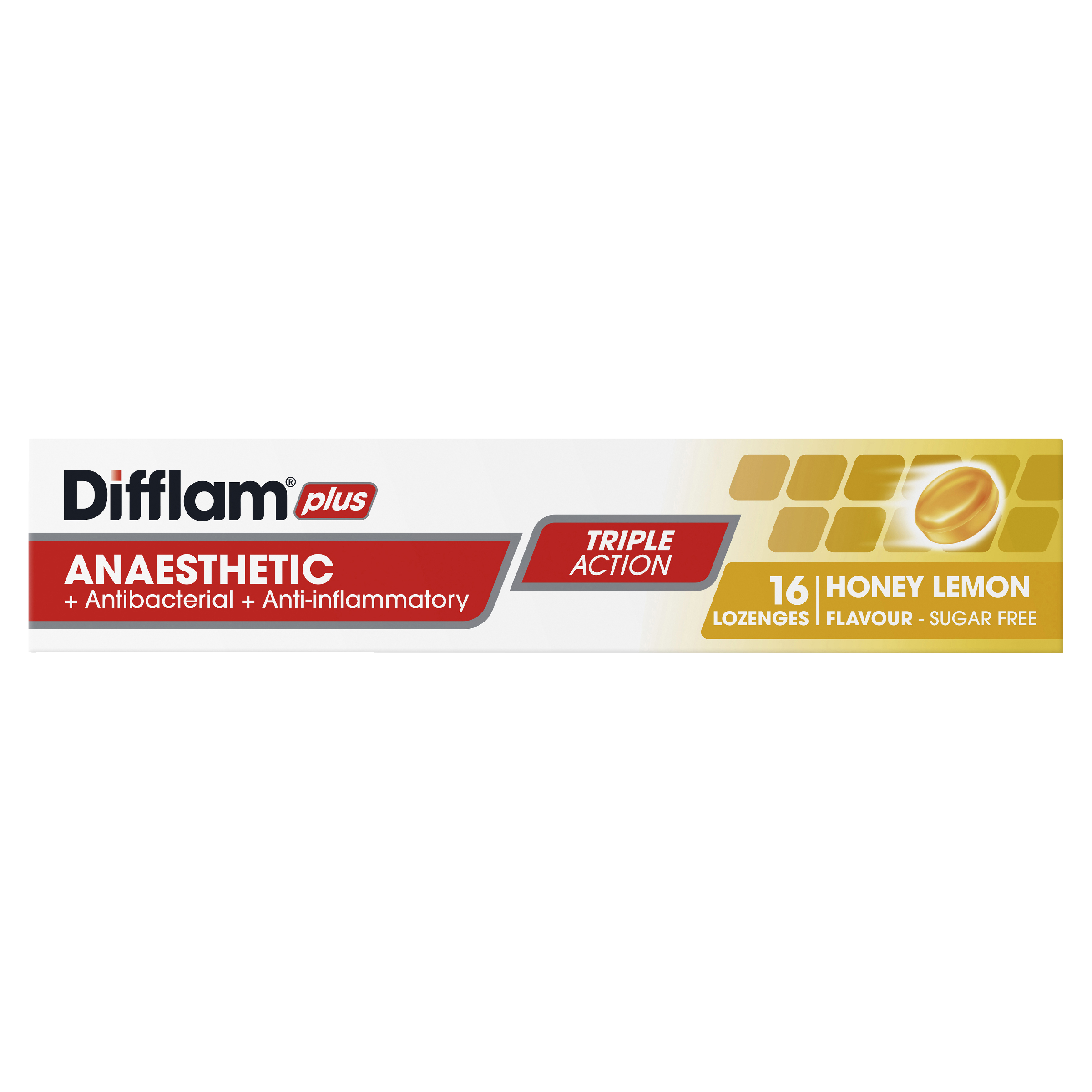DIFFLAM PLUS ANAESTHETIC HONEY & LEMON SUGAR FREE 16 LOZENGES - Image 7