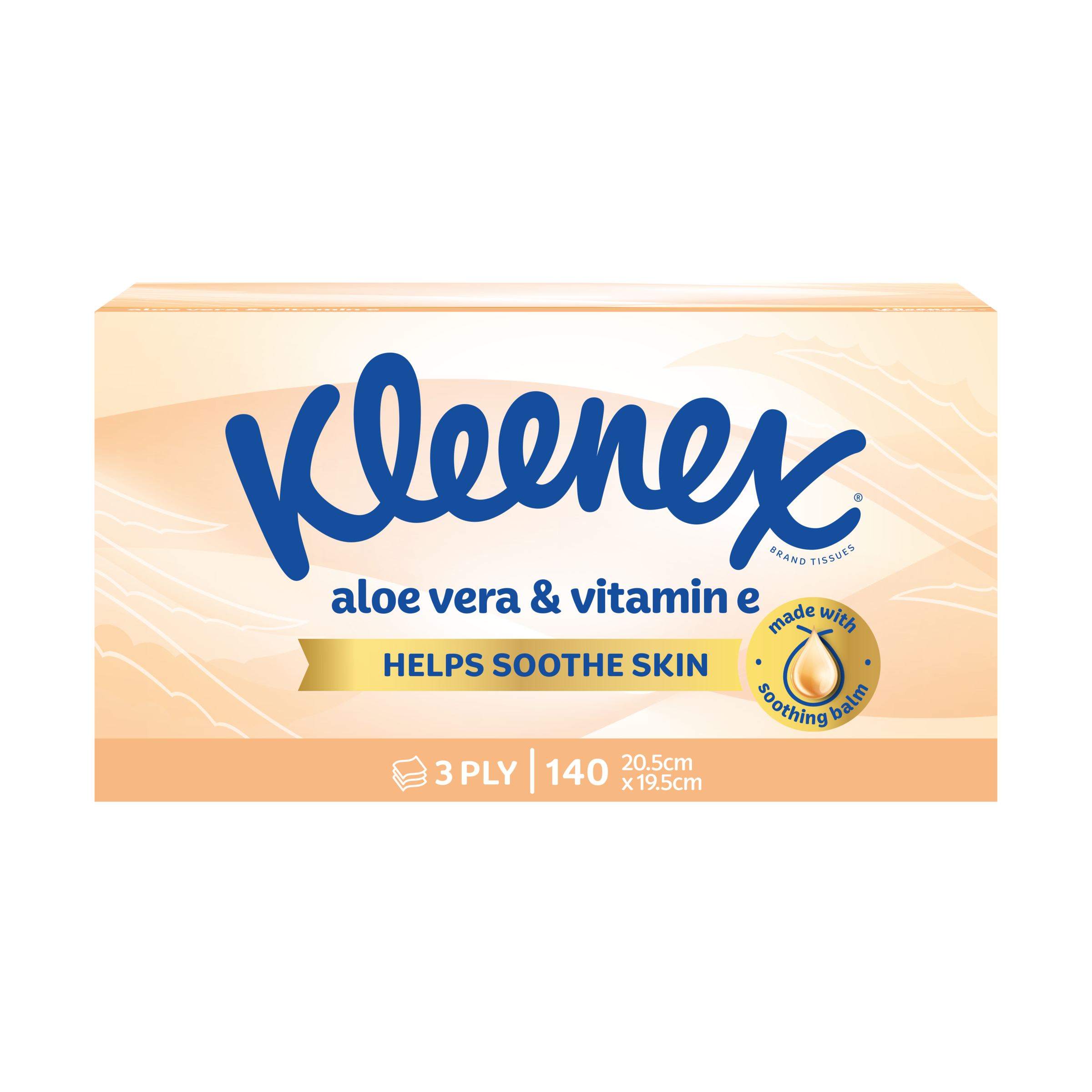 KLEENEX FACIAL TISSUES ALOE VERA & VITAMIN E 3 PLY 140 PACK - Image 7