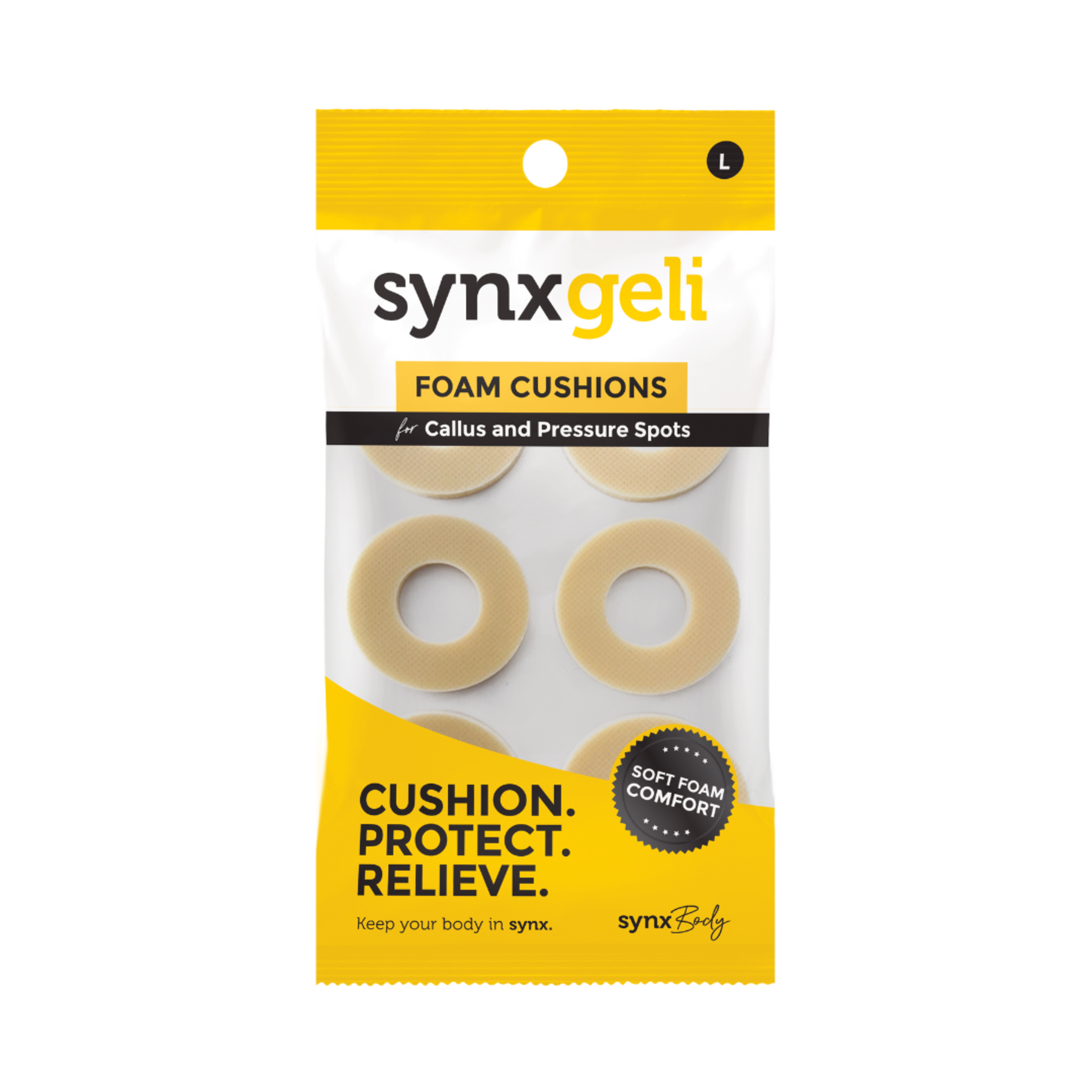 SYNXGELI FOAM CUSHIONS FOR CALLUS & PRESSURE SPOTS