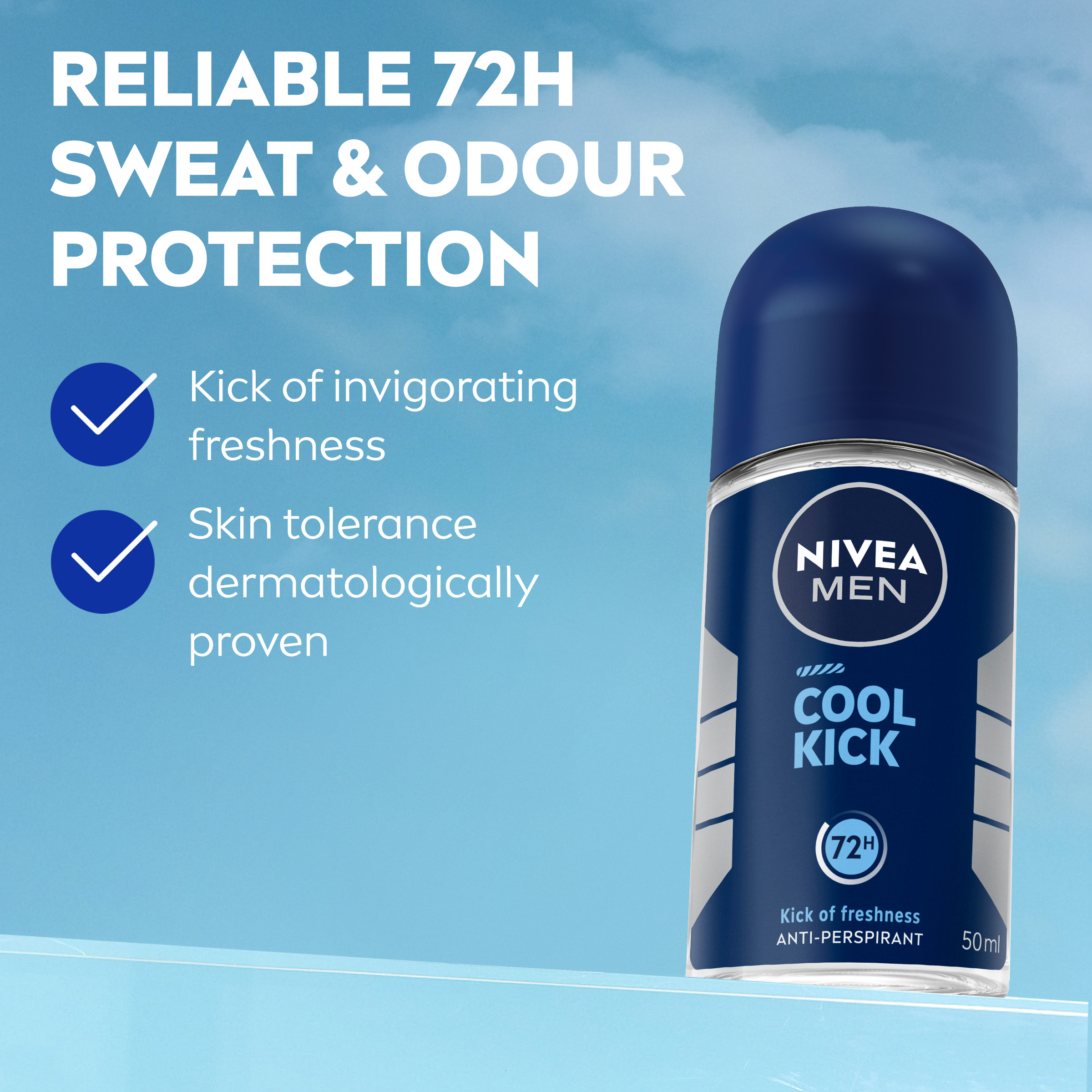 NIVEA MEN ANTIPERSPIRANT COOL KICK 48H ROLL ON 50ML - Image 4