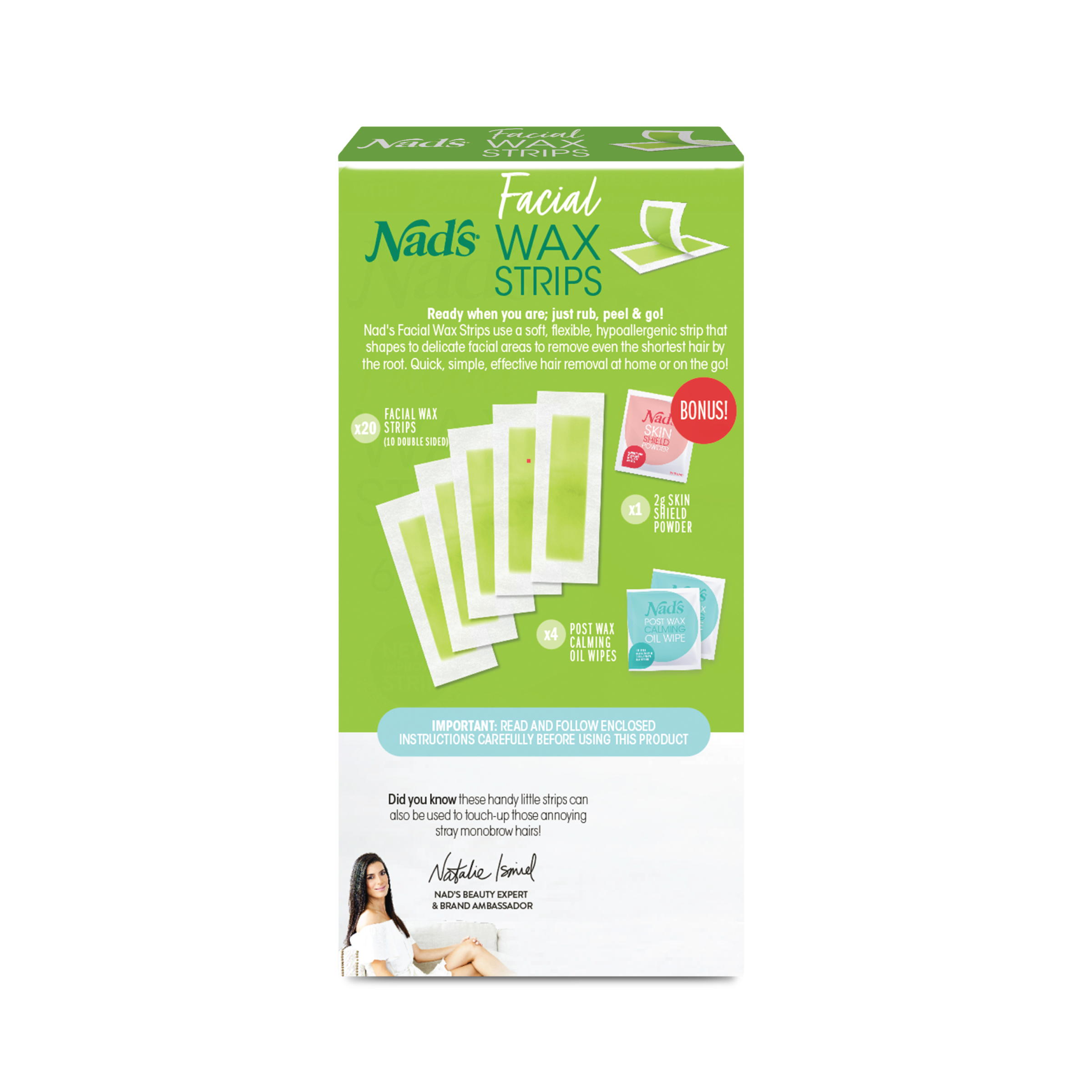 NADS FACIAL WAX STRIPS 20 PACK - Image 2