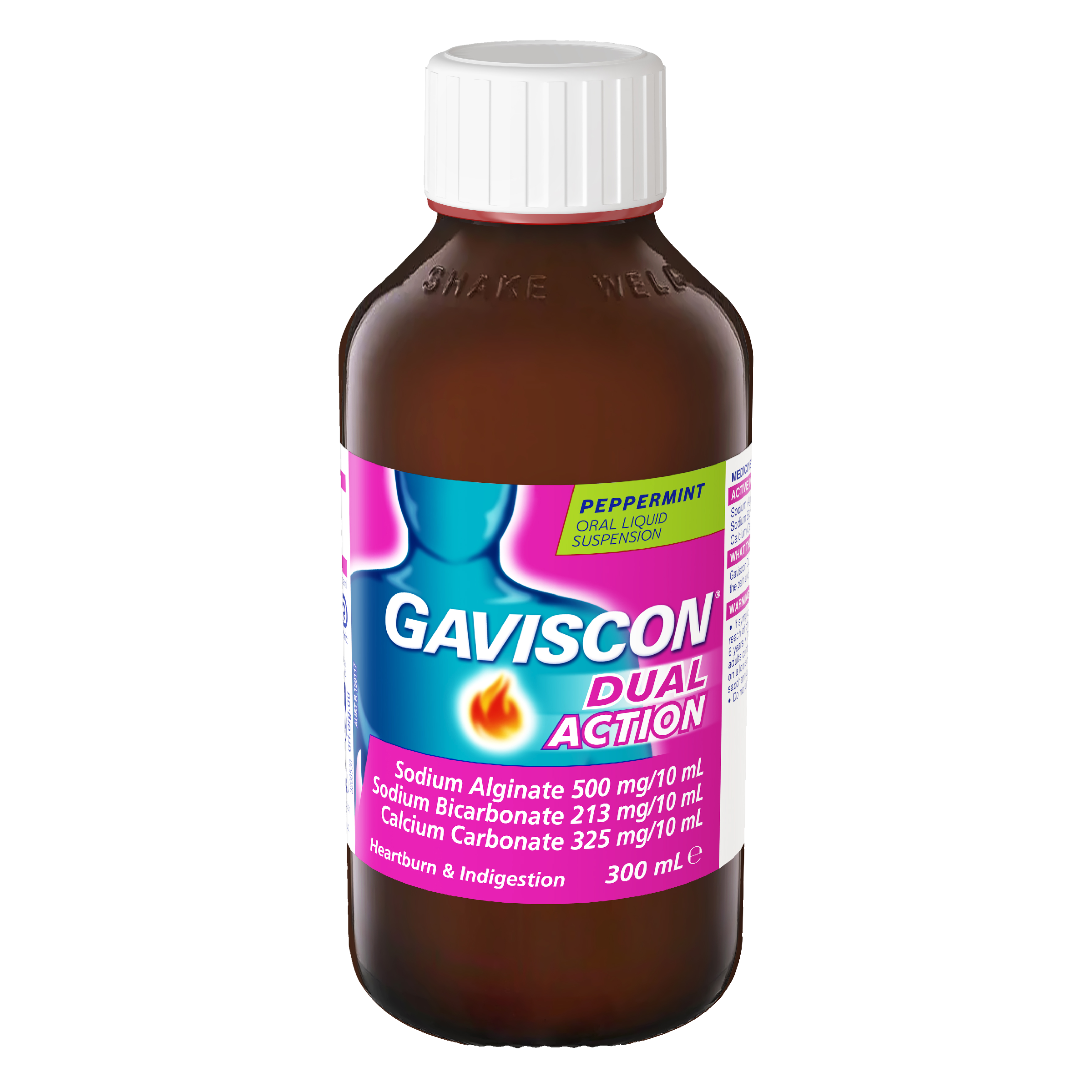 GAVISCON DUAL ACTION PEPPERMINT LIQUID 300ML