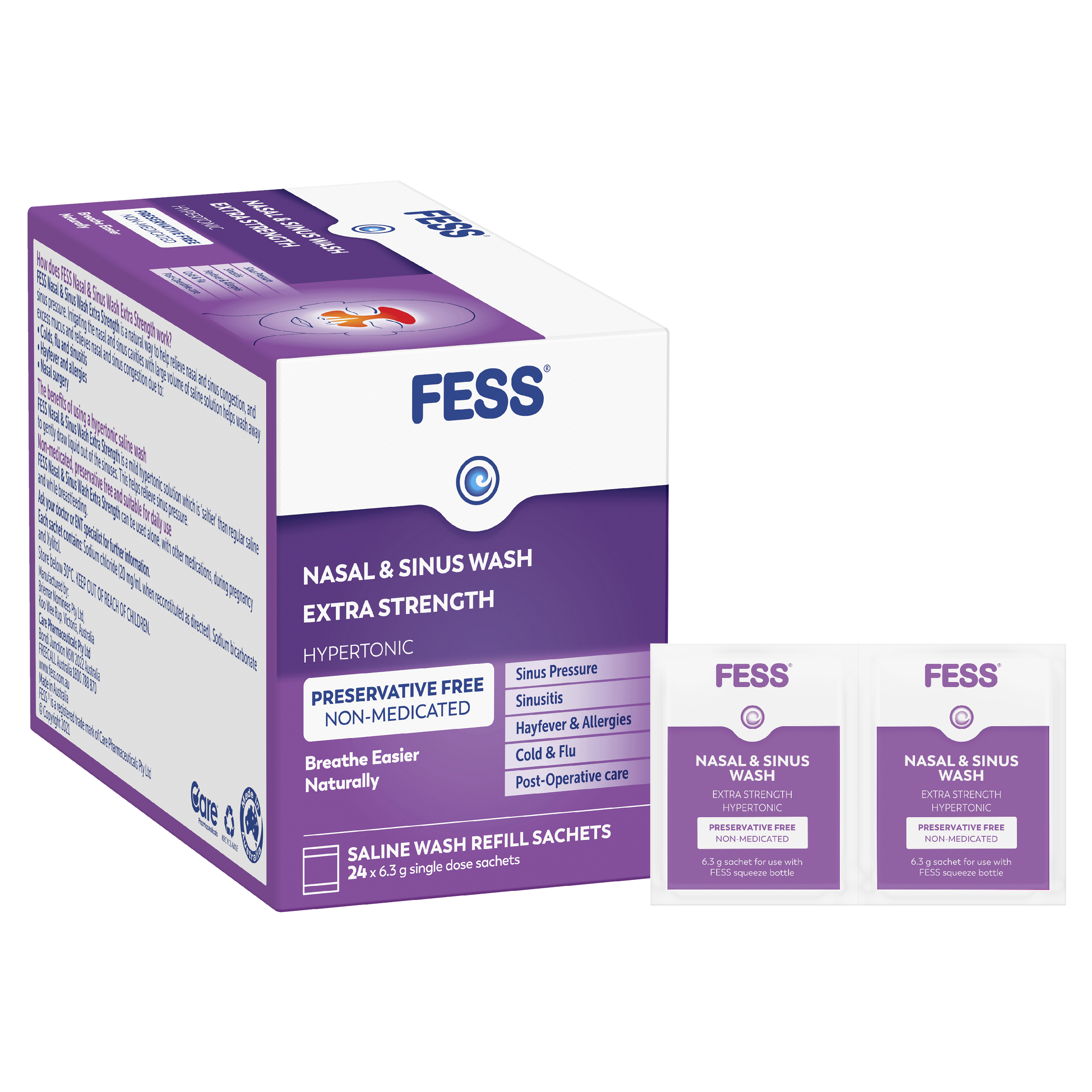 FESS NASAL & SINUS WASH EXTRA STRENGTH REFILL SACHET 24 - Image 10