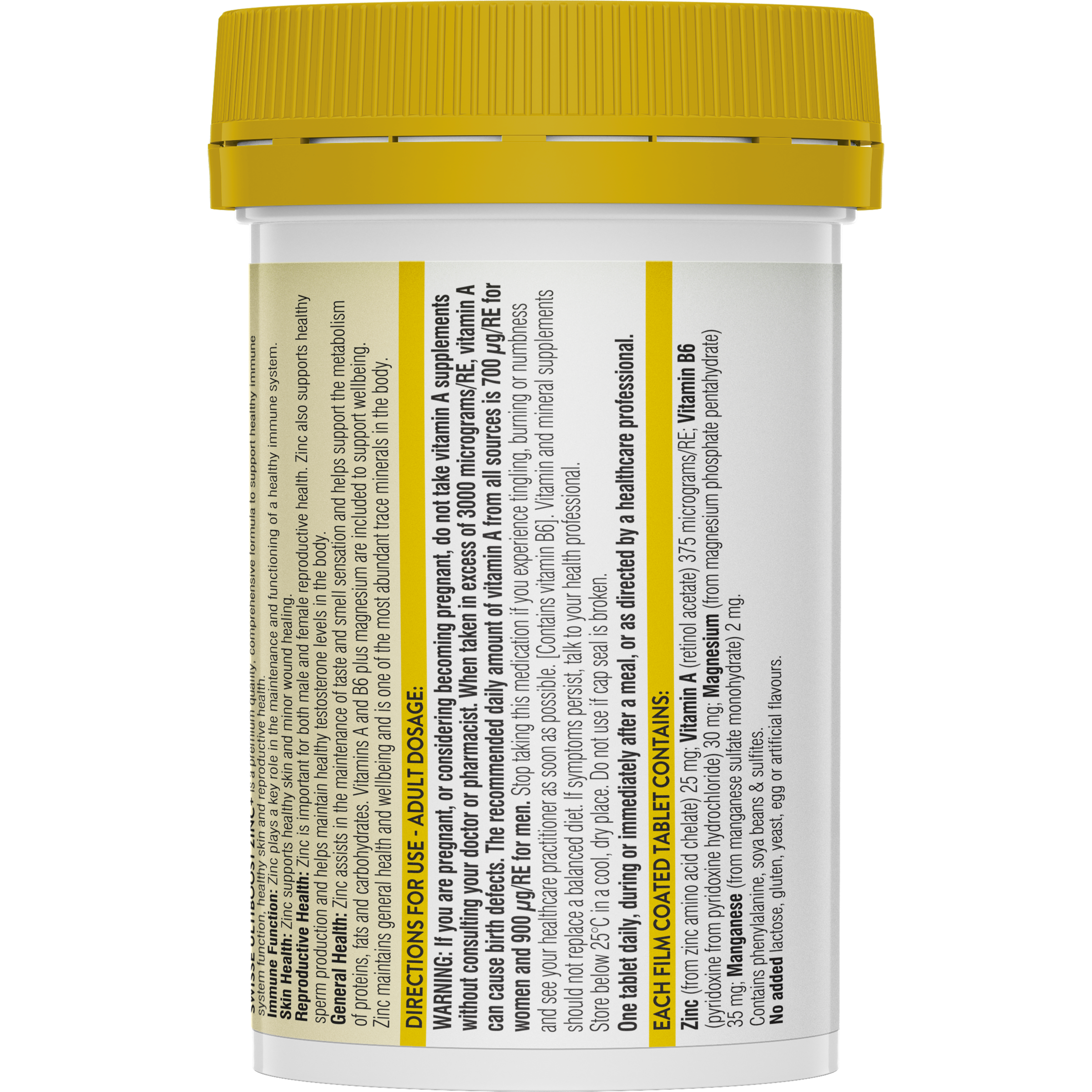 SWISSE ULTIBOOST ZINC+ 60 TABLETS - Image 2