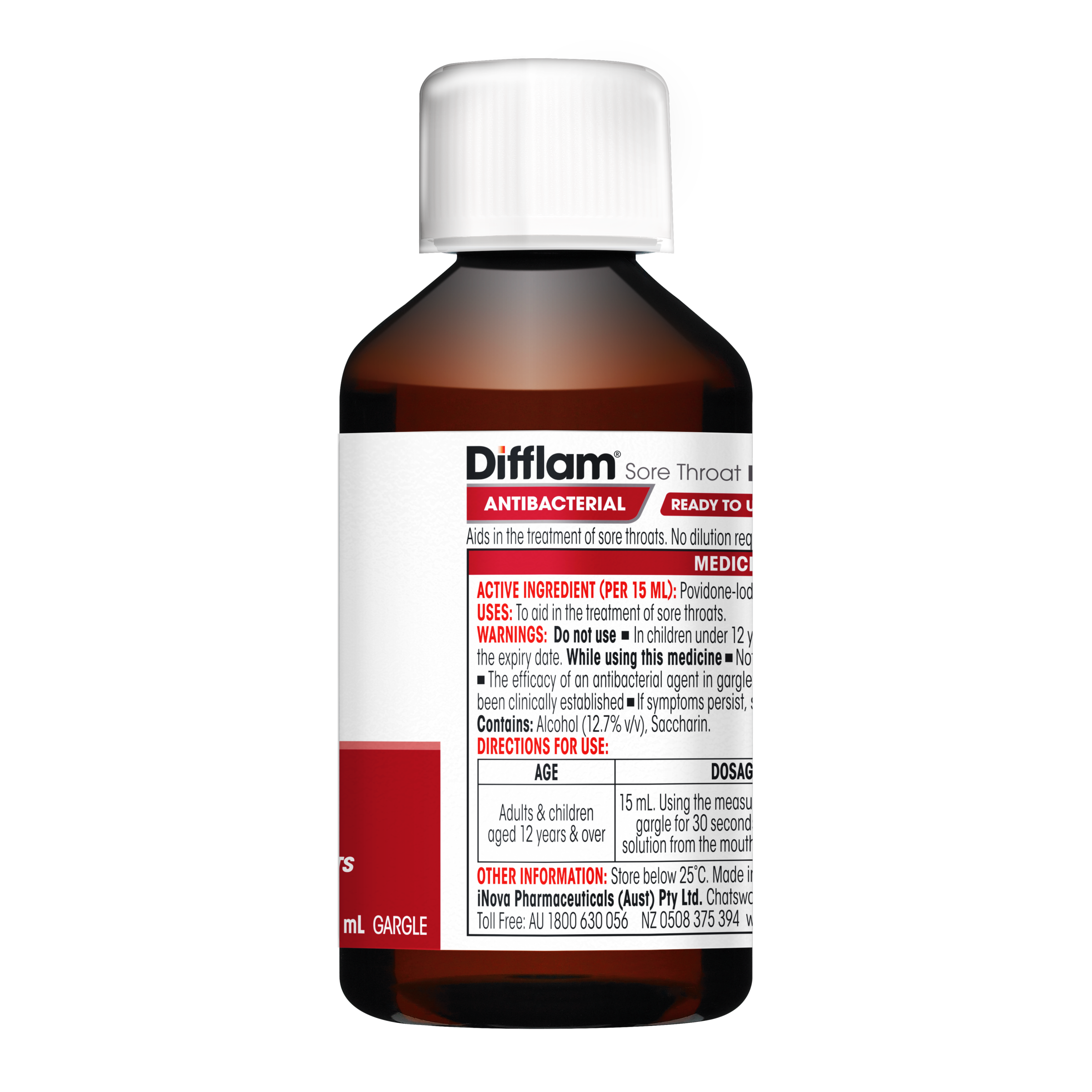 DIFFLAM SORE THROAT READY TO USE FRESH MINT GARGLE 200ML - Image 7